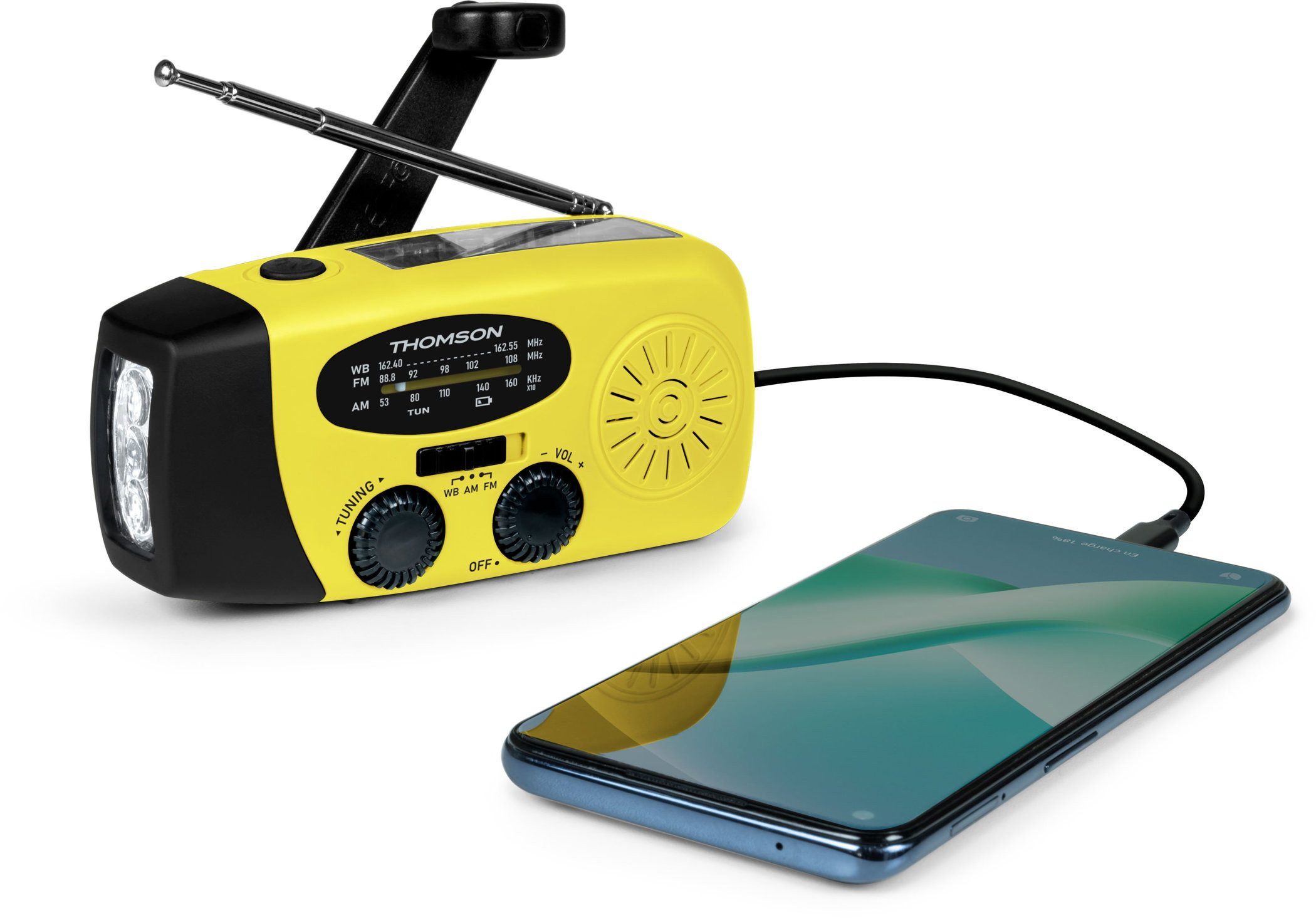 Thomson Notfallradio RT260Y Solar Taschenlampe Powerbank gelb TH390247