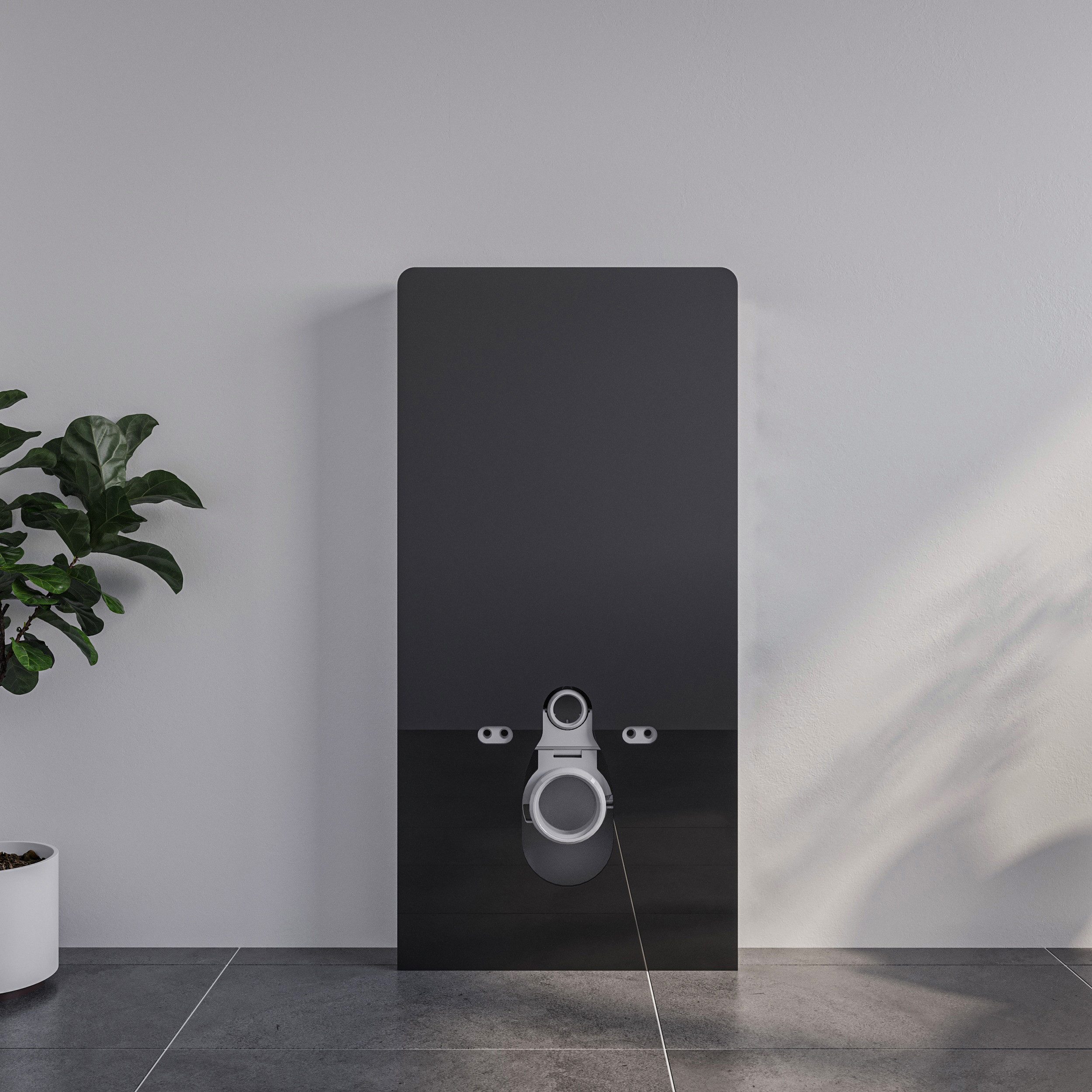Bernstein Vorwandelement WC Sanitärmodul 805S Schwarz, Aufputz-Sanitärmodul, 2-Mengen-Spülung ohne WC, Sensor Spülung berührungslos