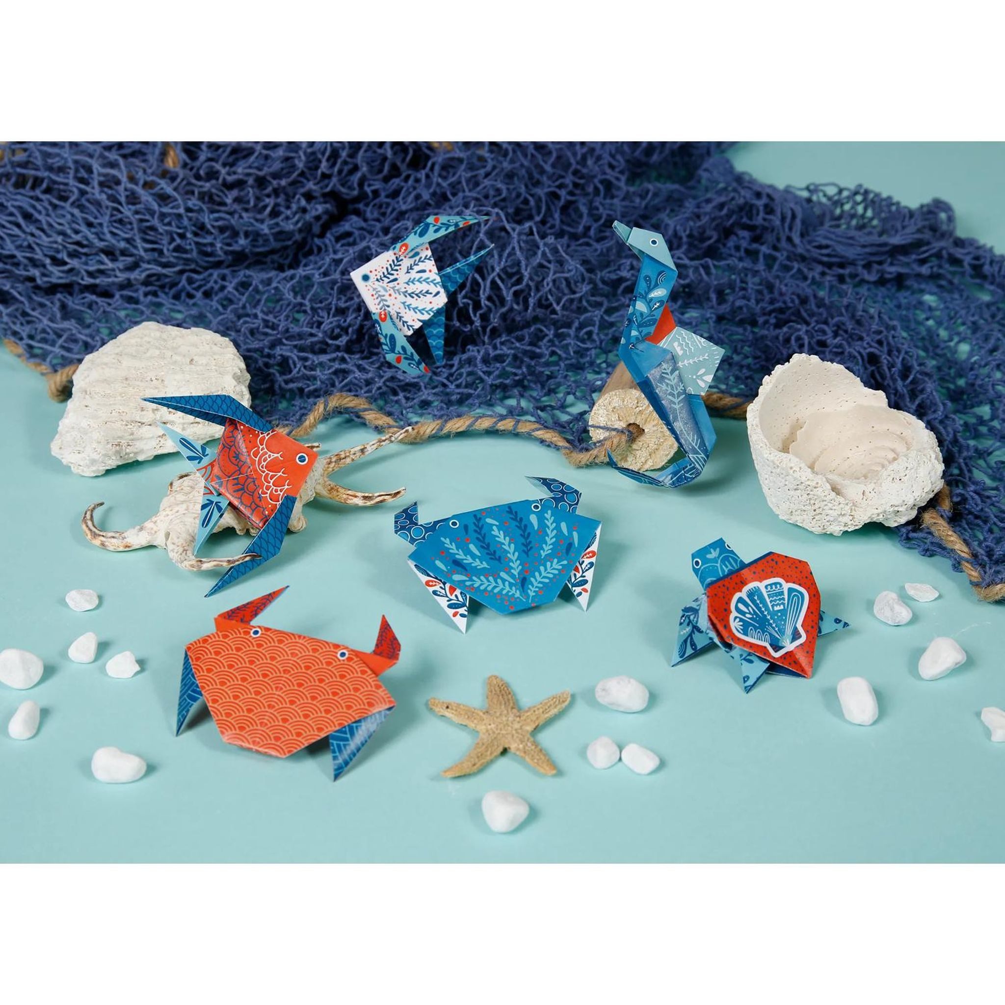 CLAIREFONTAINE Bastelkartonpapier Clairefontaine Origami, 60Bl 3 Formate, Fauna