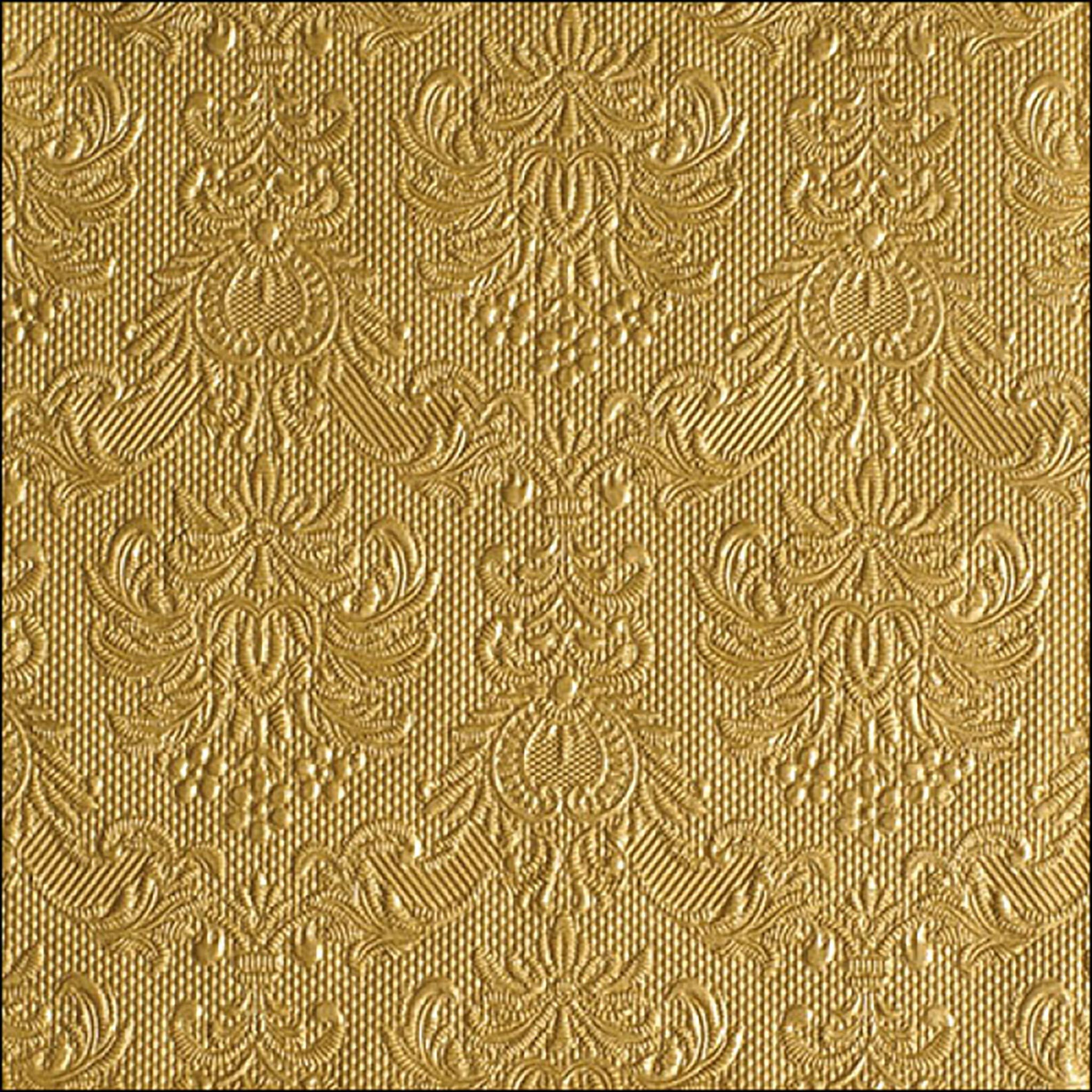 Ambiente Luxury Paper Products Papierserviette, Servietten Papier 33x33cm Elegance geprägt 15 Stück Gold