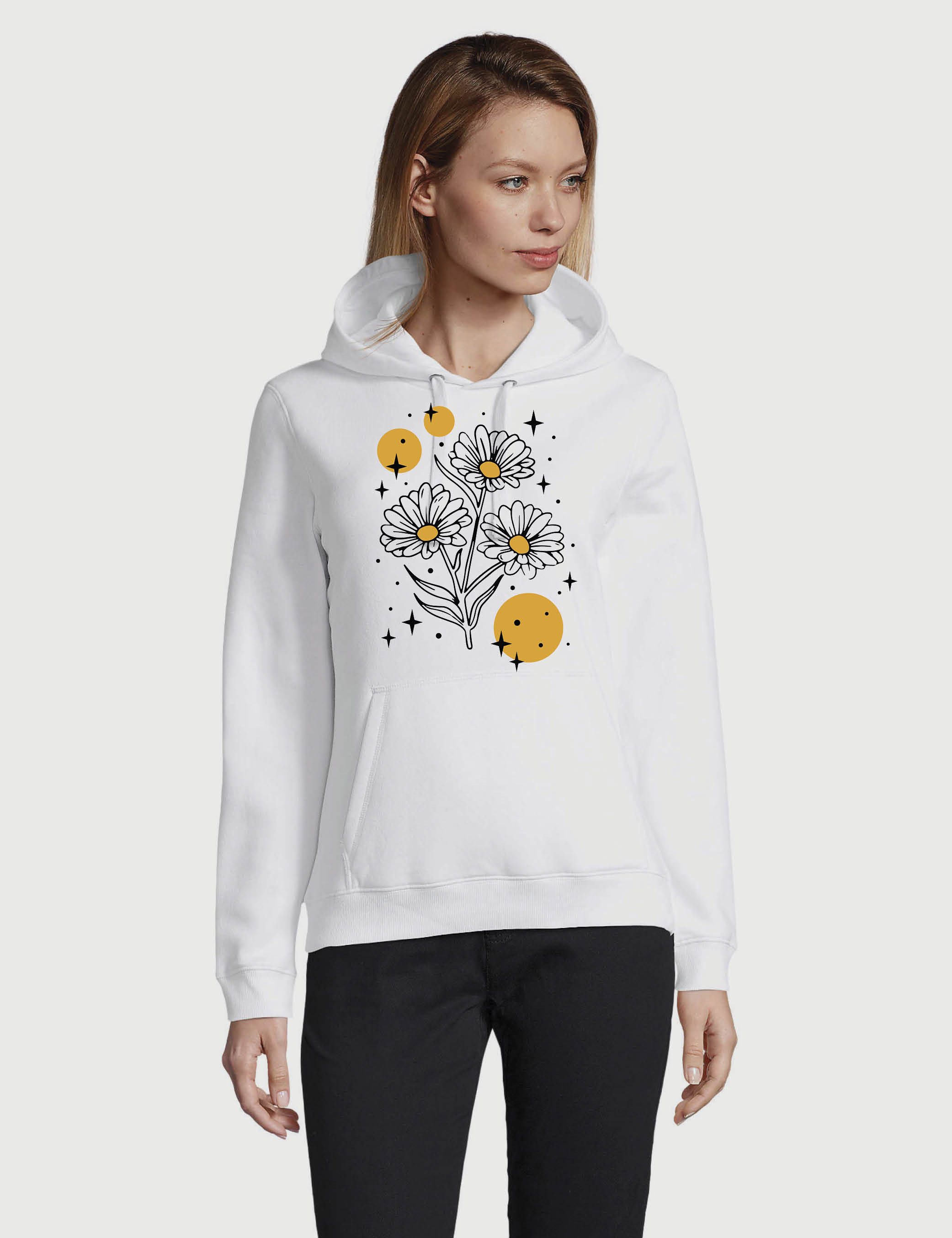 Youth Designz Kapuzenpullover Sparkling Flower Damen Hoodie Pullover mit fröhlichen Logo für Damen