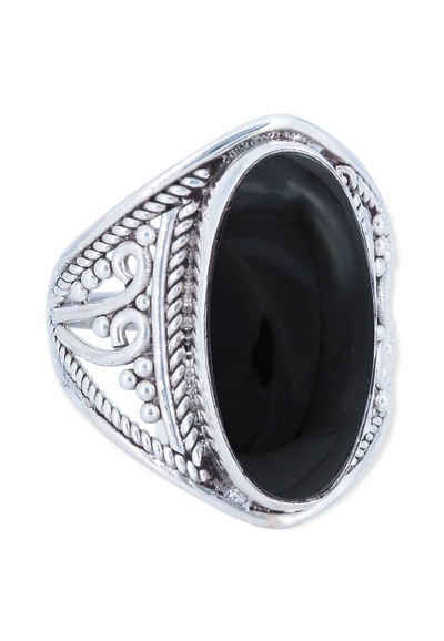 mantraroma Silberring »925 Sterling Silber mit Onyx«