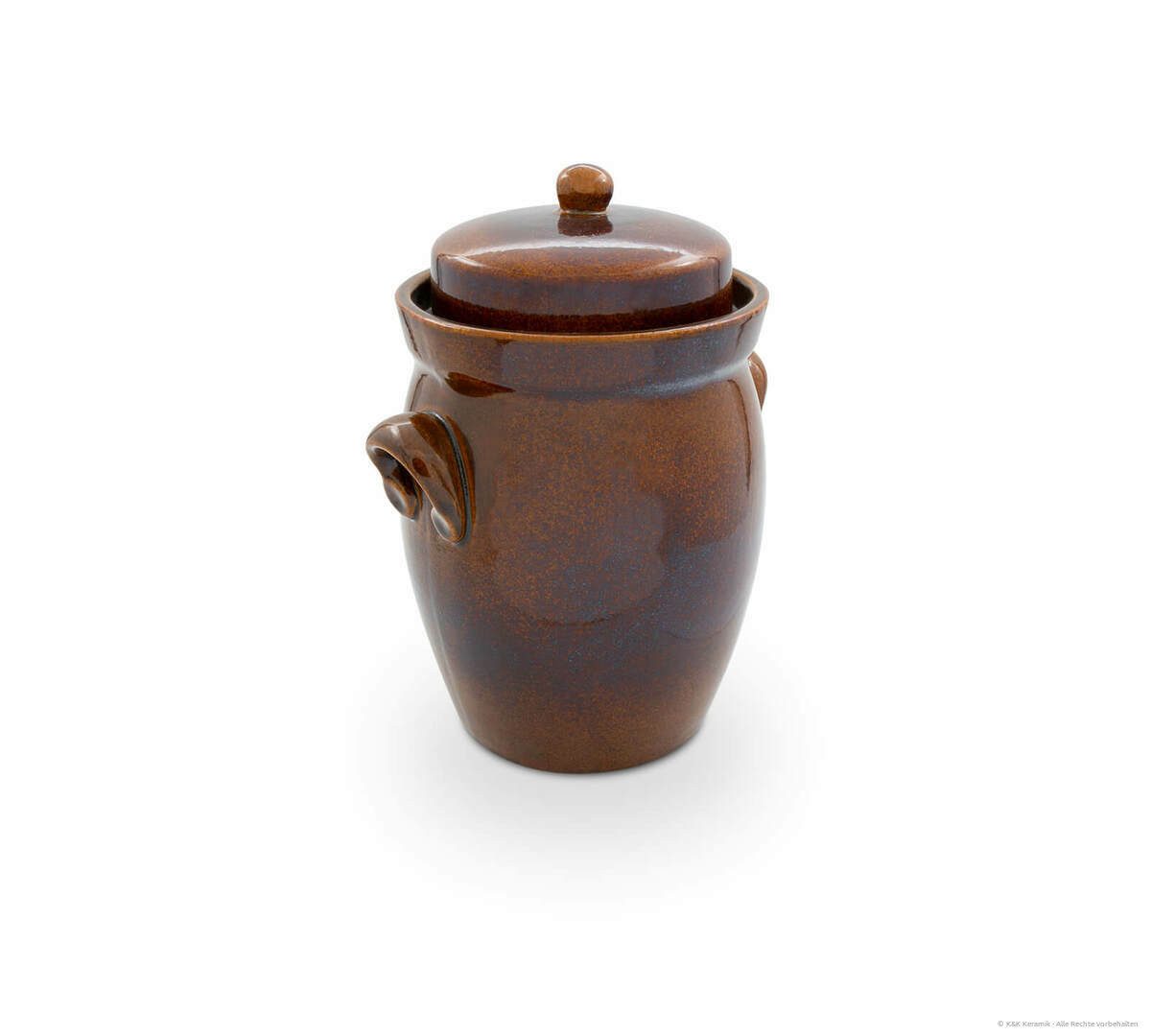 KERAZO Fermentationsglas KERAZO 5L Gärtopf Sauerkrauttopf Gurkentopf Rumtopf inkl. Deckel+Stein, Keramik, Mit Wasserrinne, robuste Keramik, lebensmittelecht, fü – Bild 2 von 5
