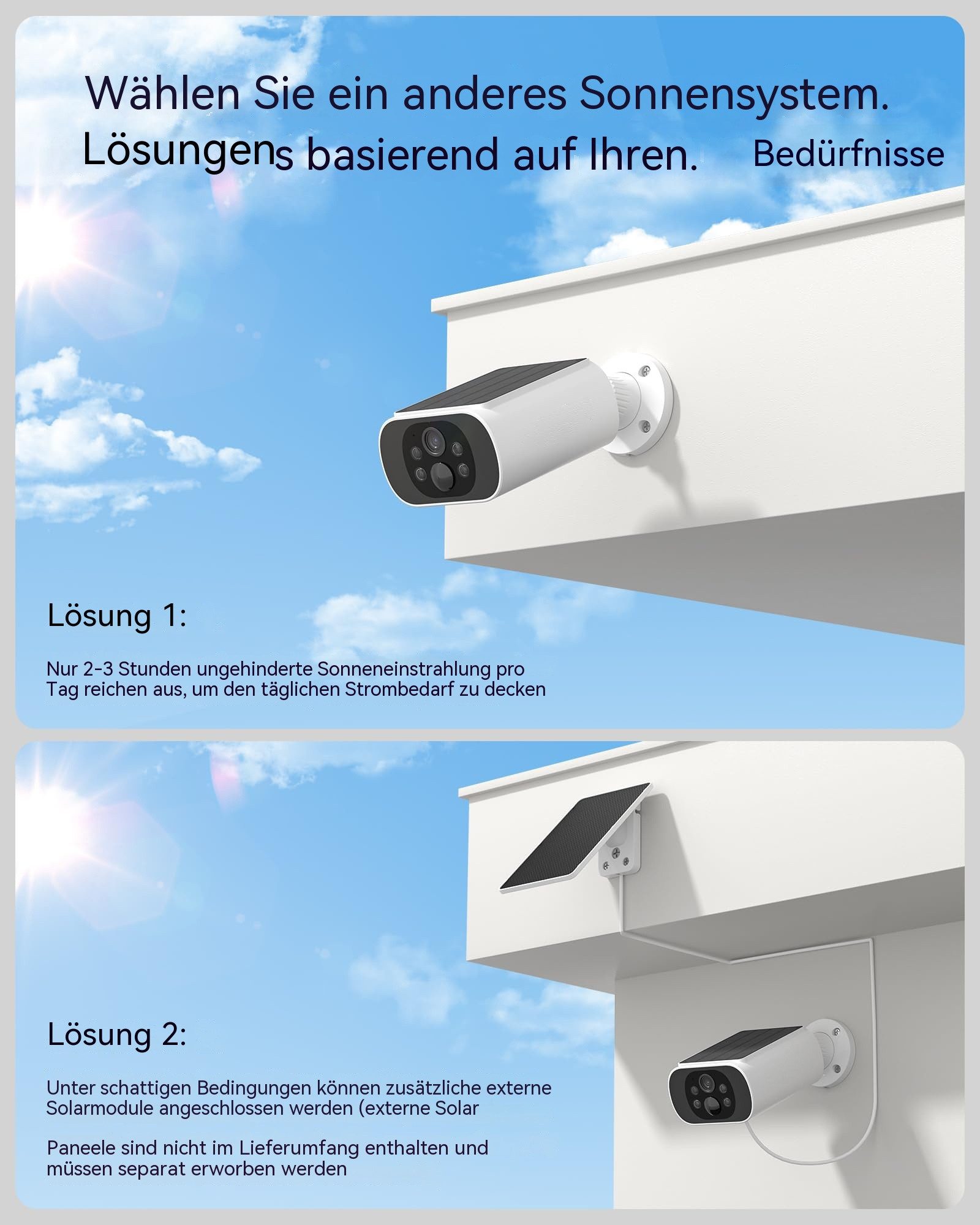 Topcony Überwachungskamera 4MP Solar Überwachungskamera Aussen 100% Kabellos &Akku Kamera (Außenbereich, 4MP 2K WLAN, mit Spotlight, 1-tlg., Außenbereich, Solarenergieüberwachung, mit 2-Wege-Audio, Nachtsicht, Bewegungserkennung & Geräuscherkennung)