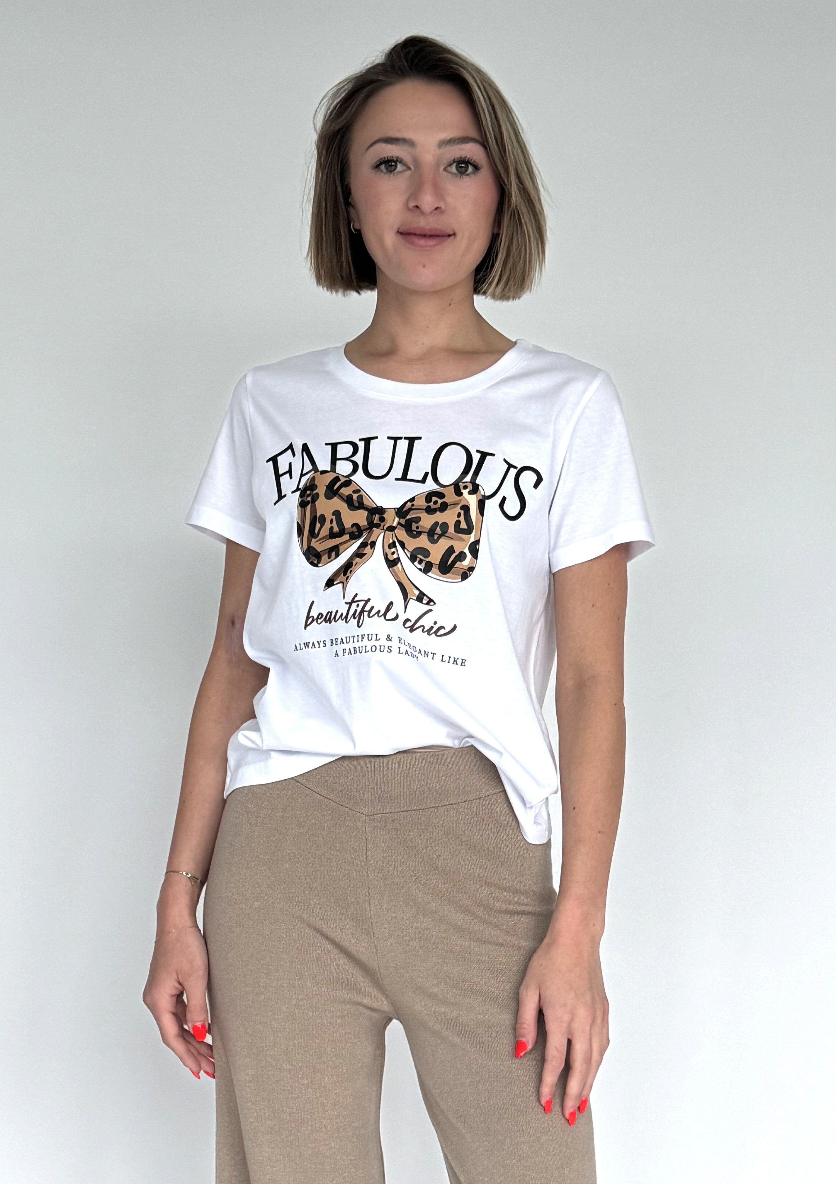Zuckerwatte Print-Shirt Rundhalsshirt "Fabulous", Boyfriend Style günstig online kaufen
