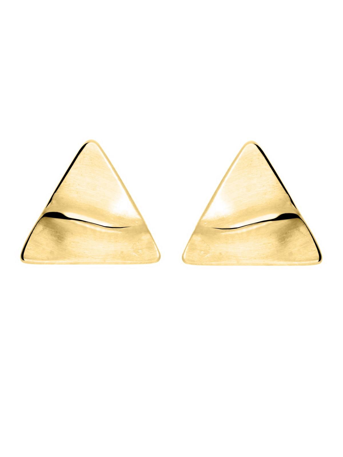 Paar Ohrstecker Damen & Herren Ohrringe Stecker Gold 750 (18 Karat) Dreieck - Triangel