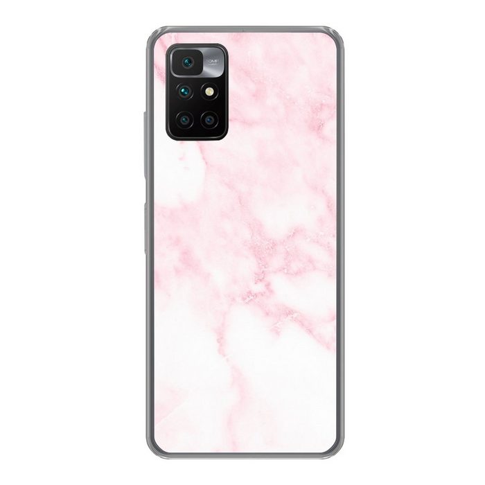 MuchoWow Handyhülle Marmor - Weiß - Rosa - Chic - Marmoroptik Phone Case Handyhülle Xiaomi Redmi 10 Silikon Schutzhülle