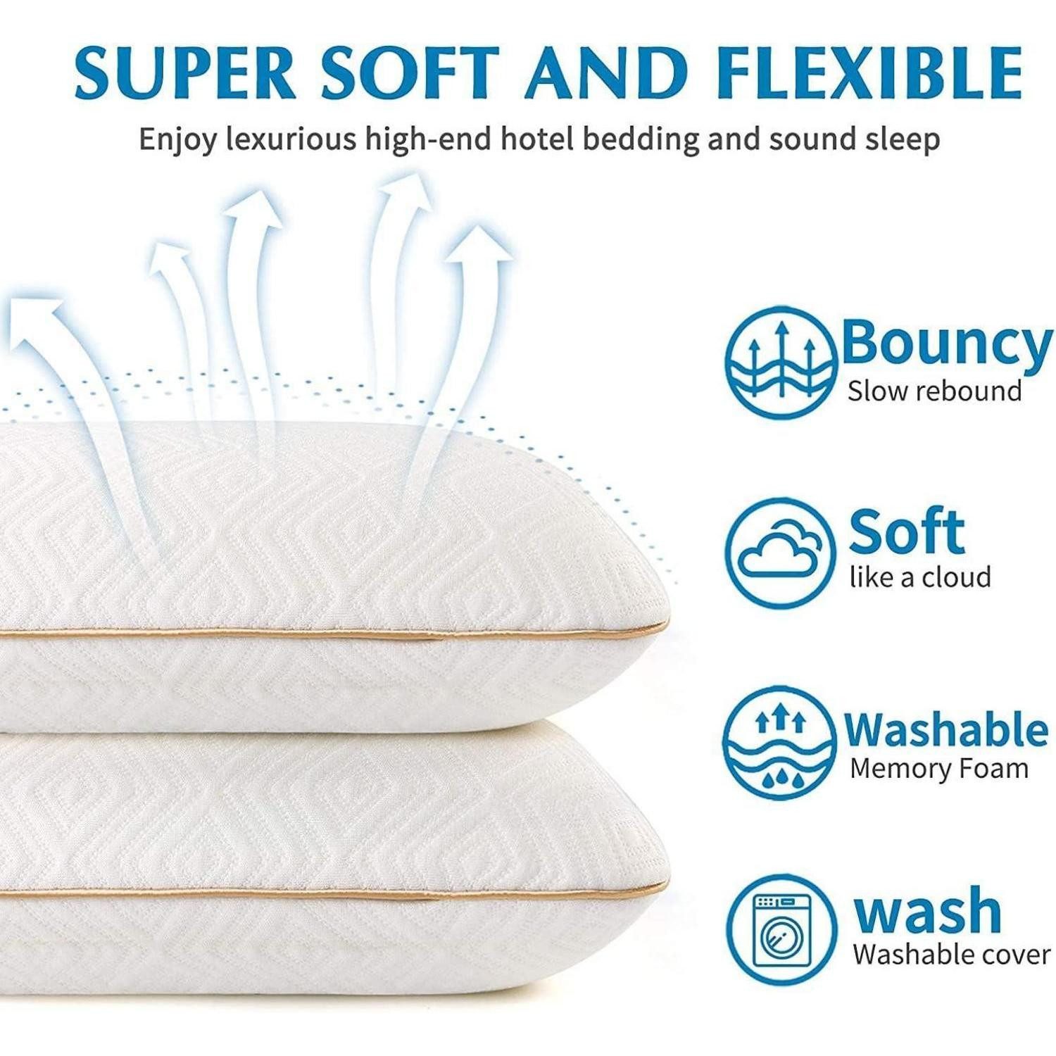 LuxusKollektion Anti-Schnarch Kissen Memory Foam Kopfkissen Nackenkissen Ergonomisches Schlafkissen