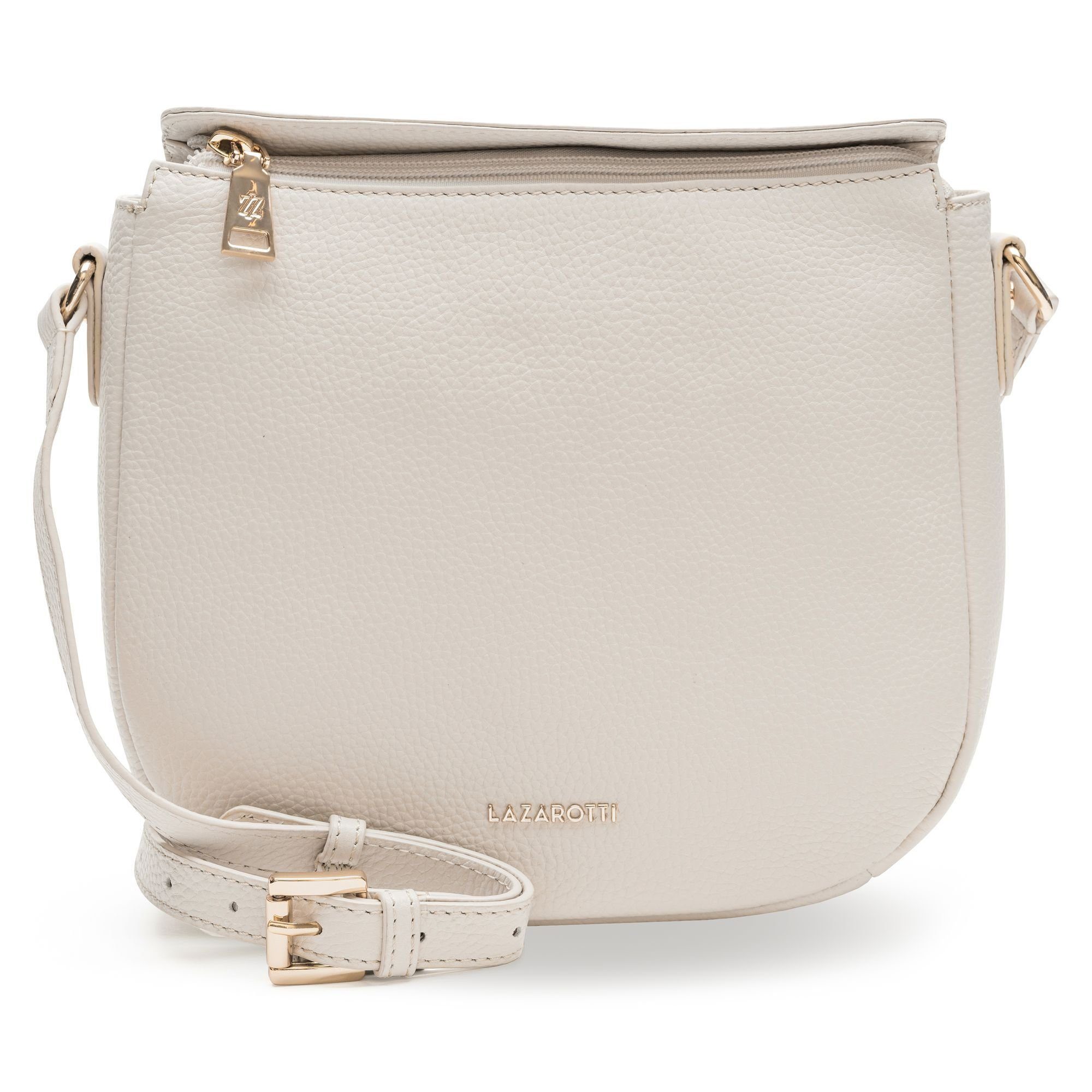 Lazarotti Umhängetasche Bologna Leather, Leder offwhite