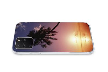 MuchoWow Handyhülle Silhouette von Palmen bei Sonnenuntergang, Phone Case, Handyhülle Samsung Galaxy S10 Lite, Silikon, Schutzhülle