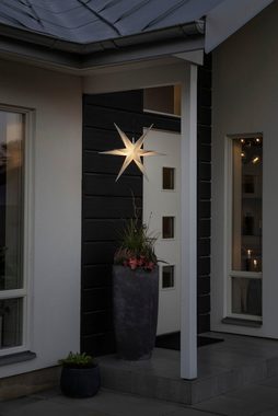 KONSTSMIDE LED Dekolicht Weißer 3D Kunststoffstern, inkl. Dimmer, 1 warm weiße Diode, Dimmer, LED wechselbar, Warmweiß, inkl. Anschlusskabel