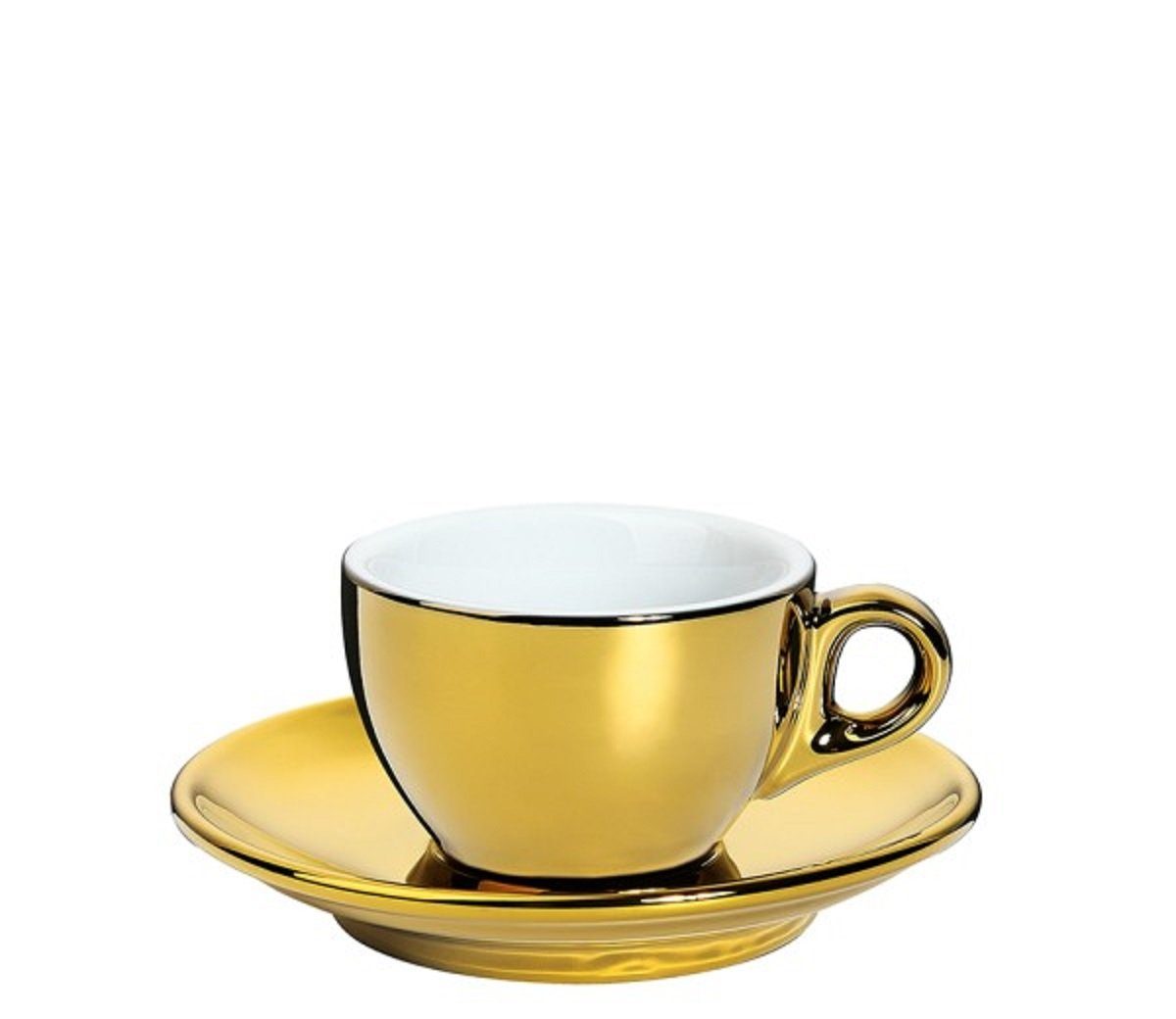 Cilio Kaffeeservice Cilio, Espressotasse ROMA gold inkl. Untertasse (2-tlg), Porzellan