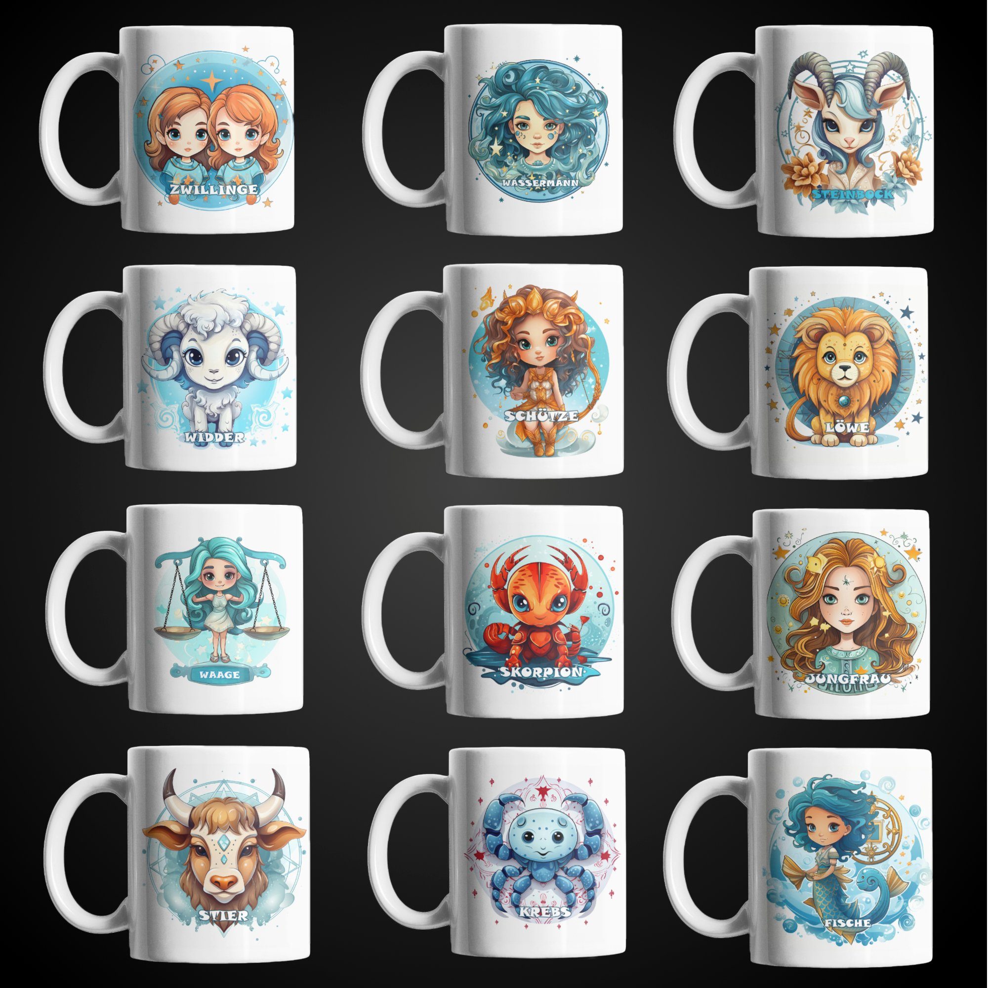 Tasse Alle Sternzeichen Tierkreis Kaffeetasse Teetasse