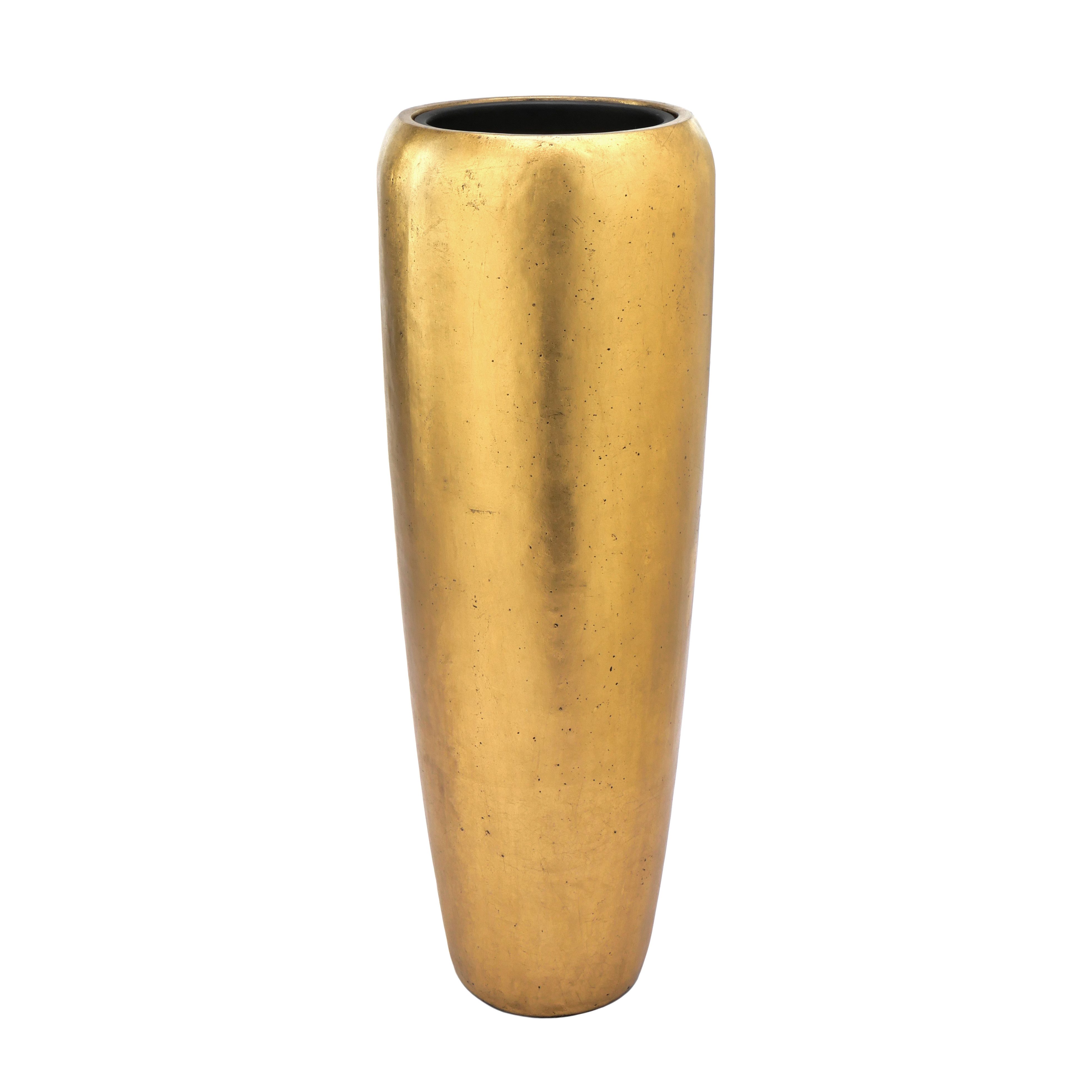 Flingora Bodenvase Cleo, mit Einsatz - Fiberglas - Indoor - Gold - Höhe 97 cm