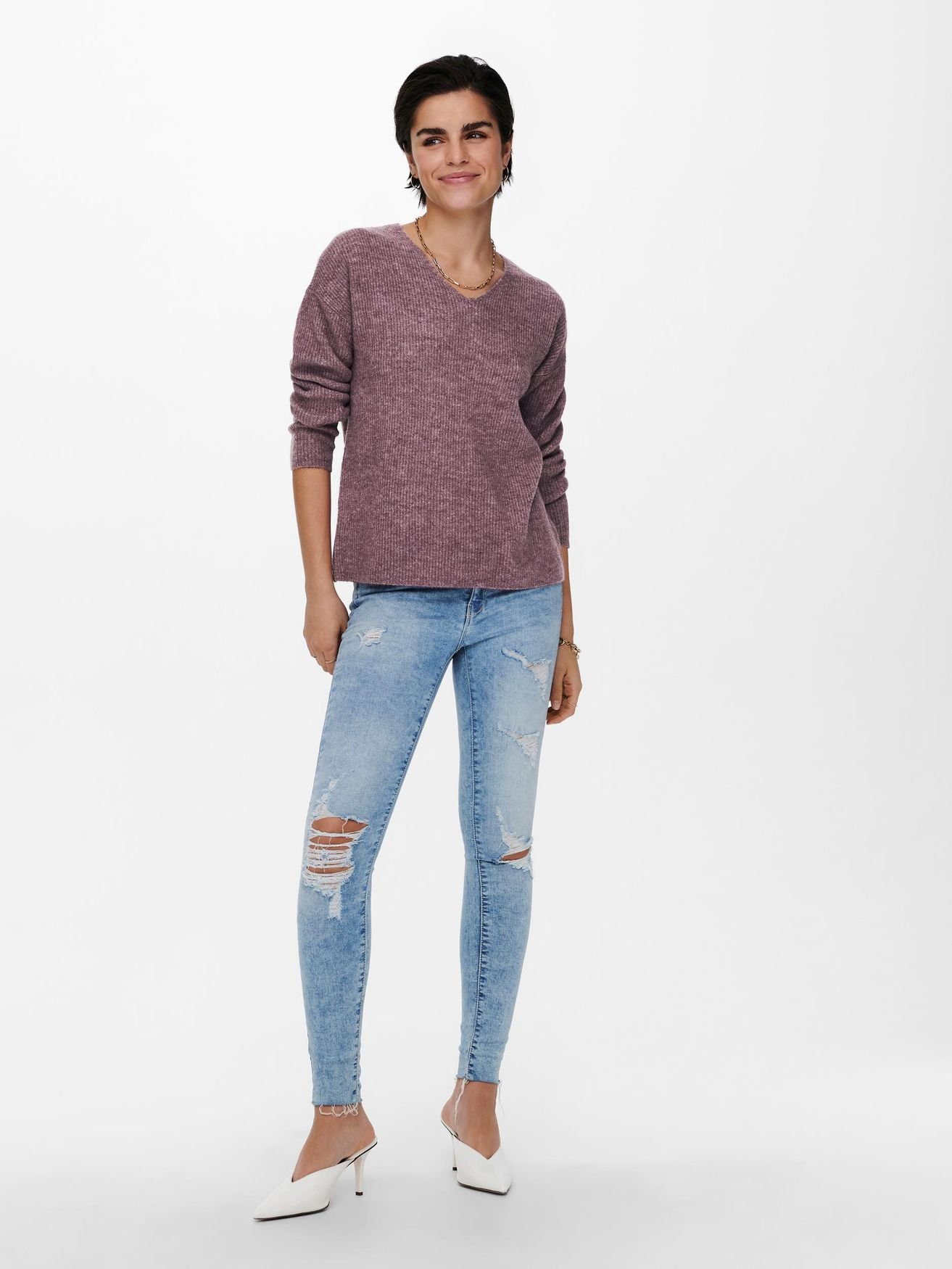 ONLY Strickpullover ONLCAMILLA V-NECK L/S PULLOVER günstig online kaufen