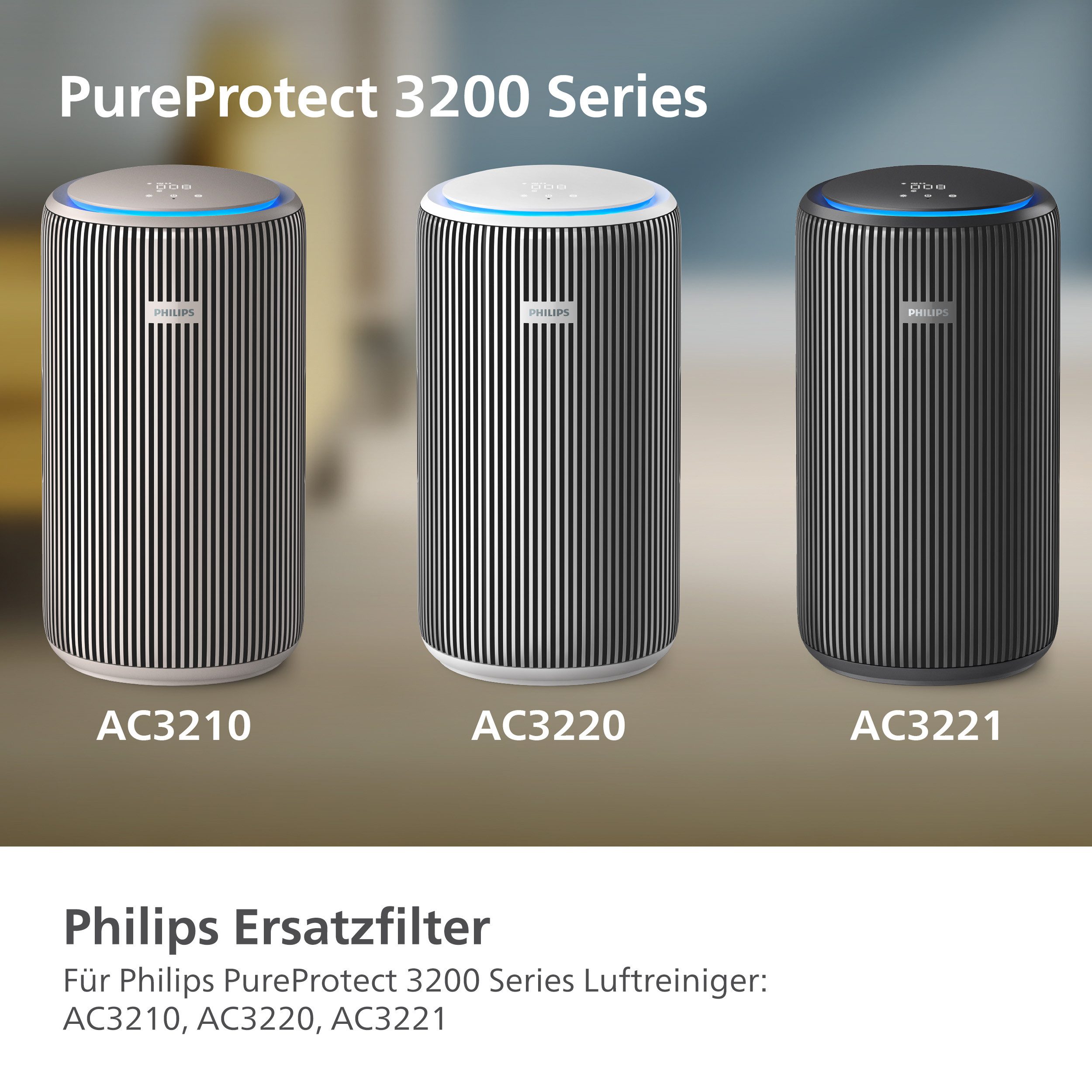 Philips Ersatzfilter FY3200/30 HEPA NanoProtect Filter, Zubehör für Luftreiniger PureProtect 3200 Series, bis zu 1 Jahr verwendbar, 2 Filter im Lieferumfang
