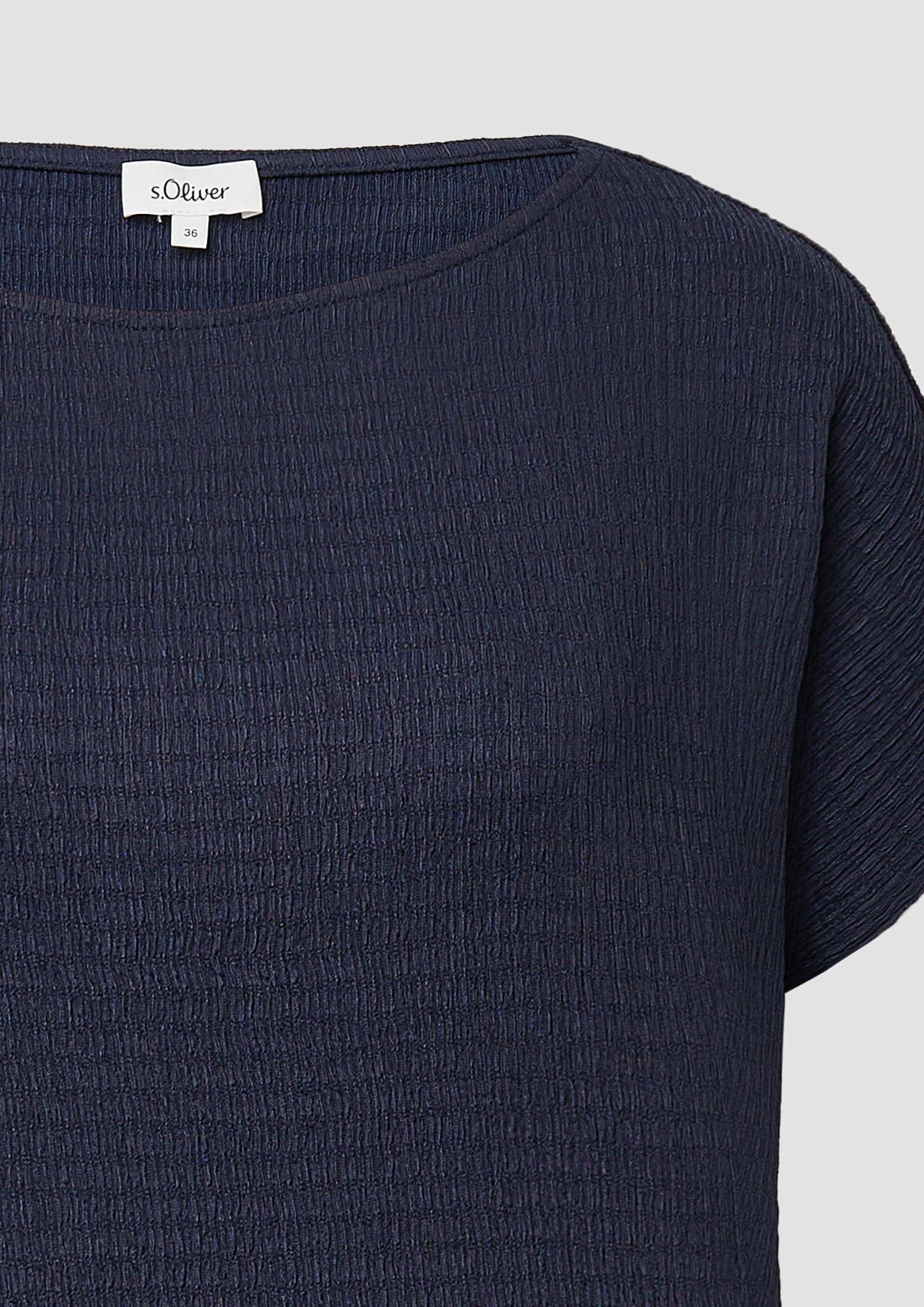 s.Oliver Kurzarmshirt T-Shirt Strukturiertes T-Shirt im Relaxed Fit