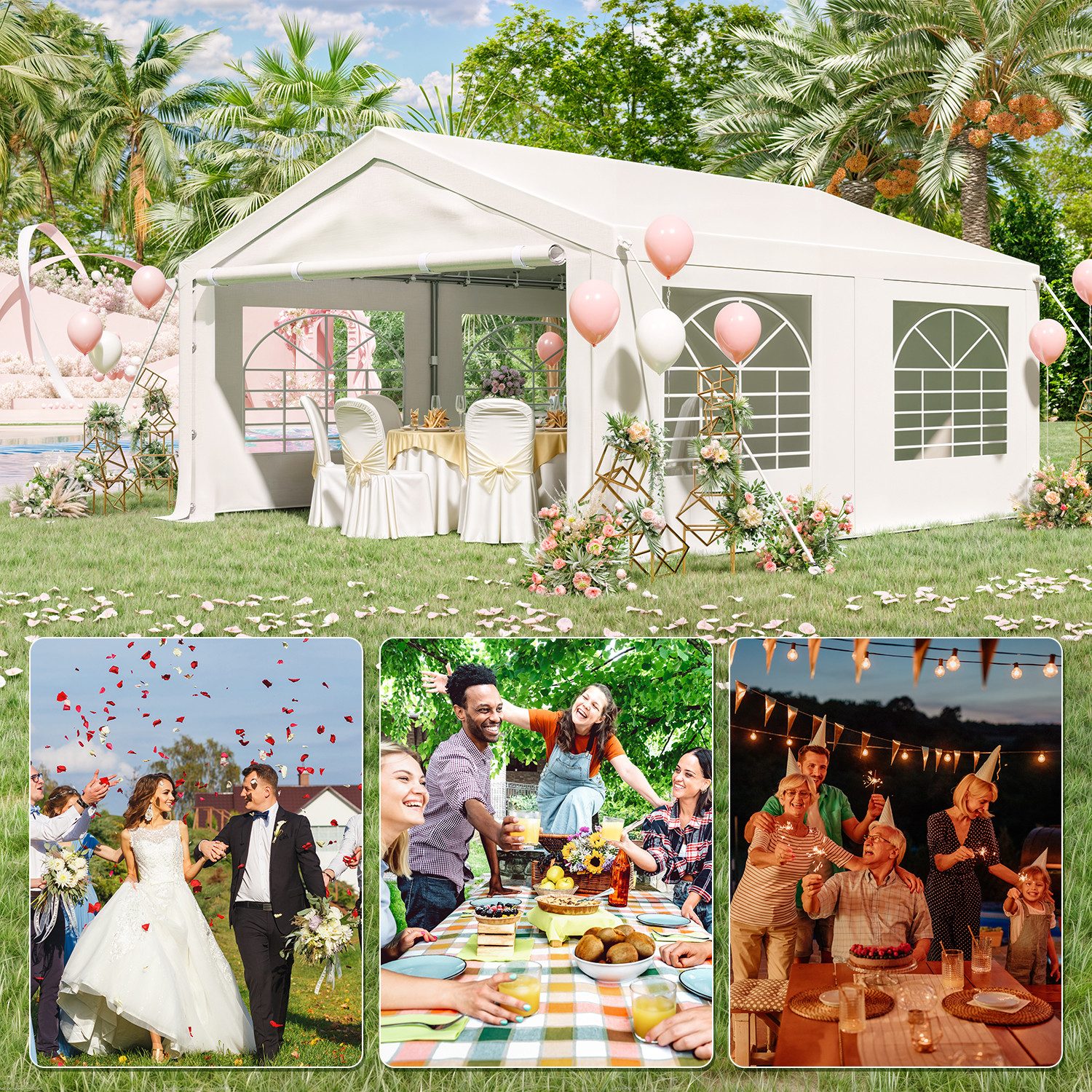 HOMALL Faltpavillon Faltbares Gartenzelt Gazebo 2*2/3*3 günstig online kaufen