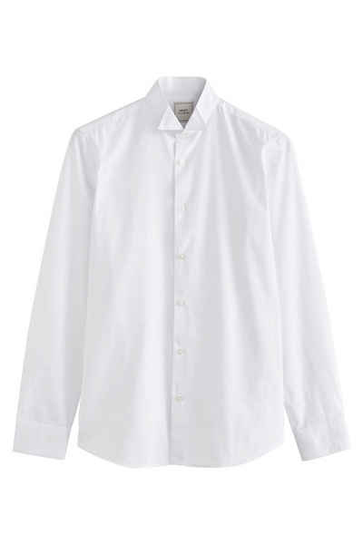 Next Langarmhemd Pflegeleichtes Hemd mit Smokingkragen-Skinny-Fit (1-tlg)