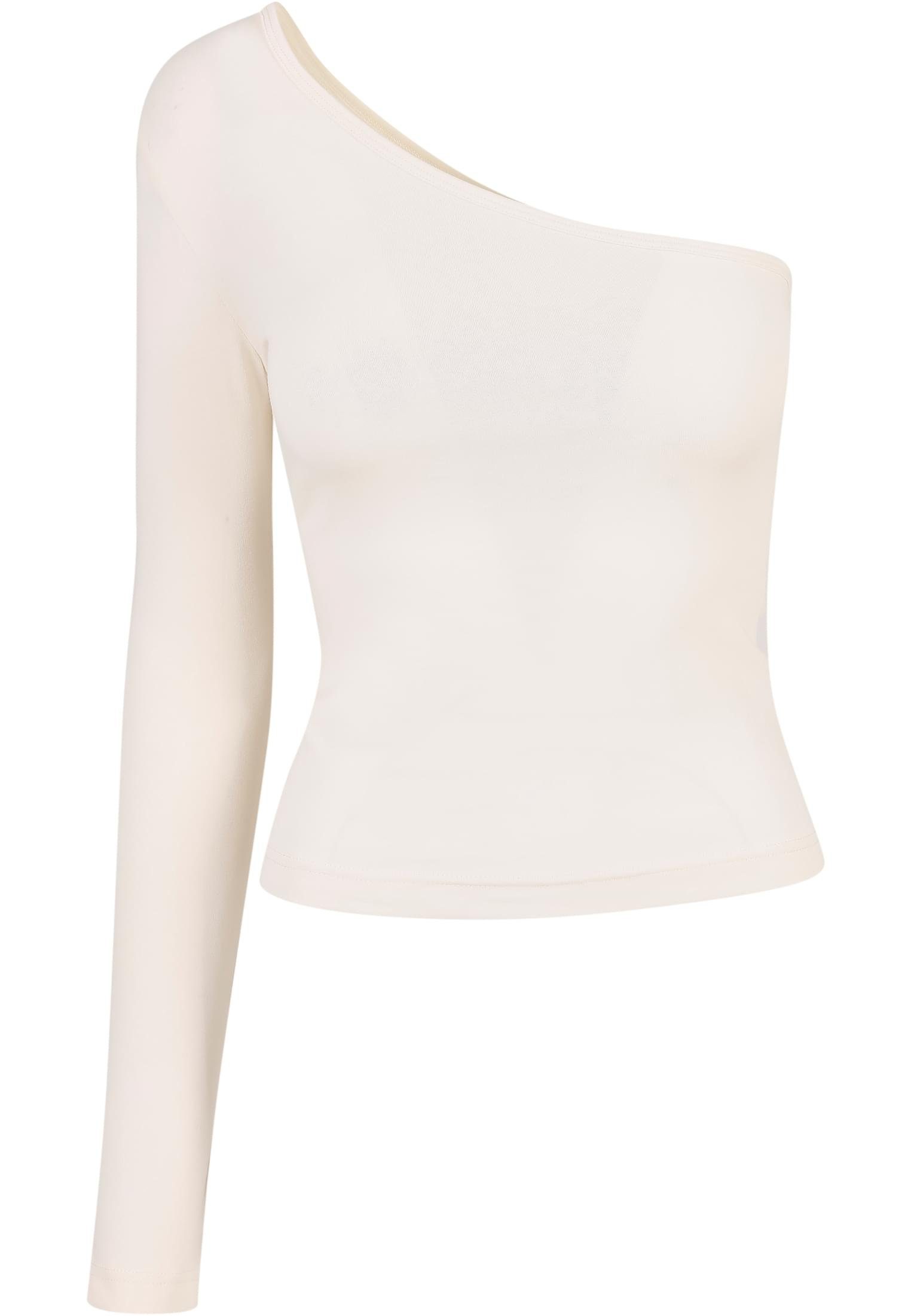 URBAN CLASSICS Damen Longsleeve Langarmshirt whitesand Asymmetric (1-tlg) Ladies