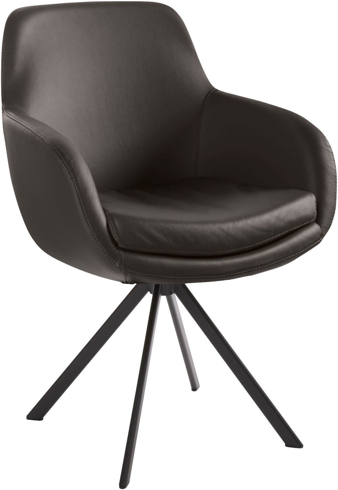Musterring Esszimmerstuhl Tavia (Set, 2 St), Stativgestell Eisen schwarz, Drehfunktion optional, diverse Farben