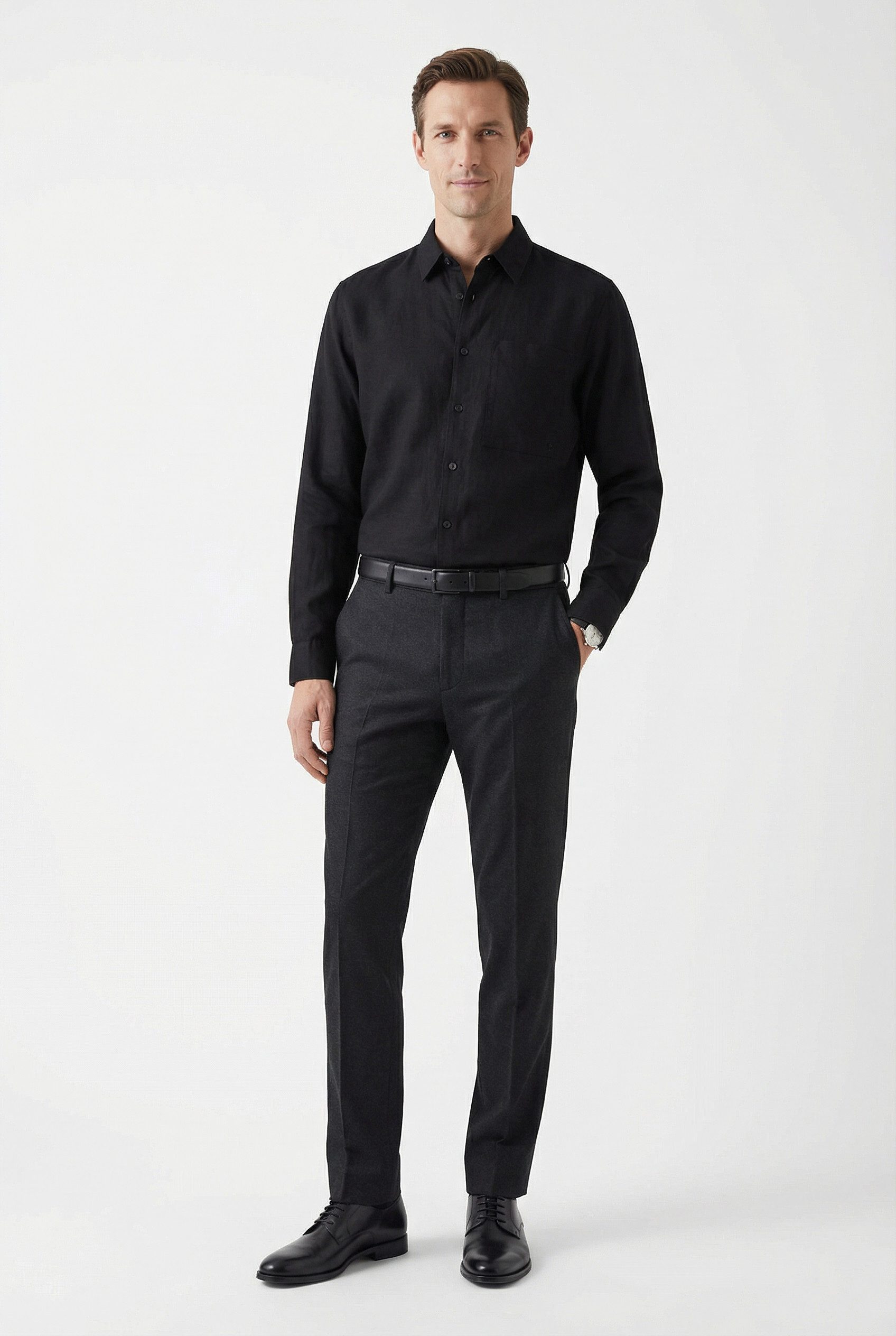 Calvin Klein Leinenhemd SOLID LINEN CLASSIC Kentkragen, Regular Fit, Leinen-Viskosemix