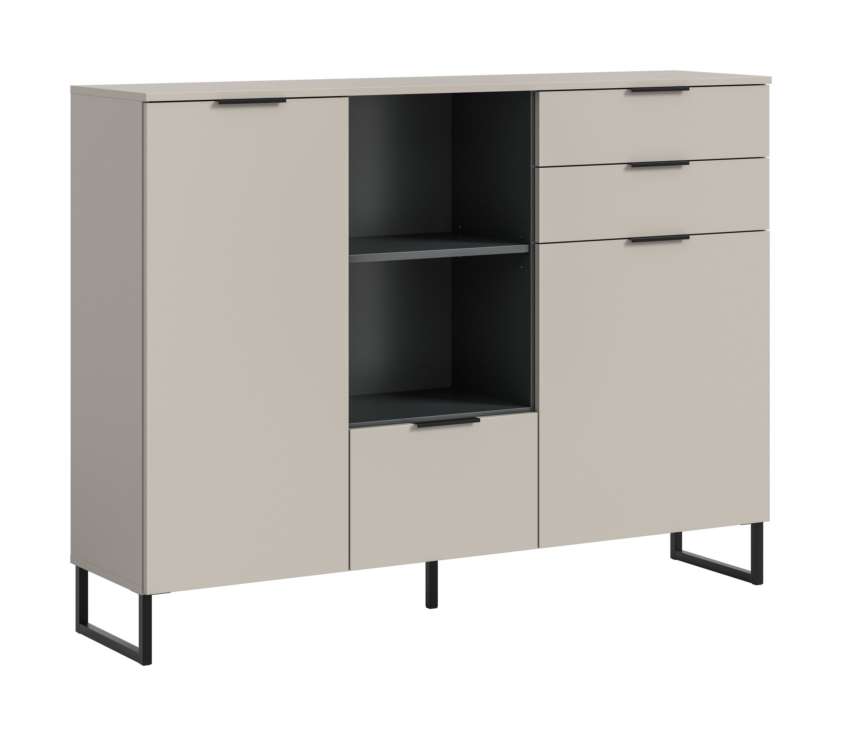 freiraum Highboard Noida, in kaschmir - 112x150x37cm (BxHxT)