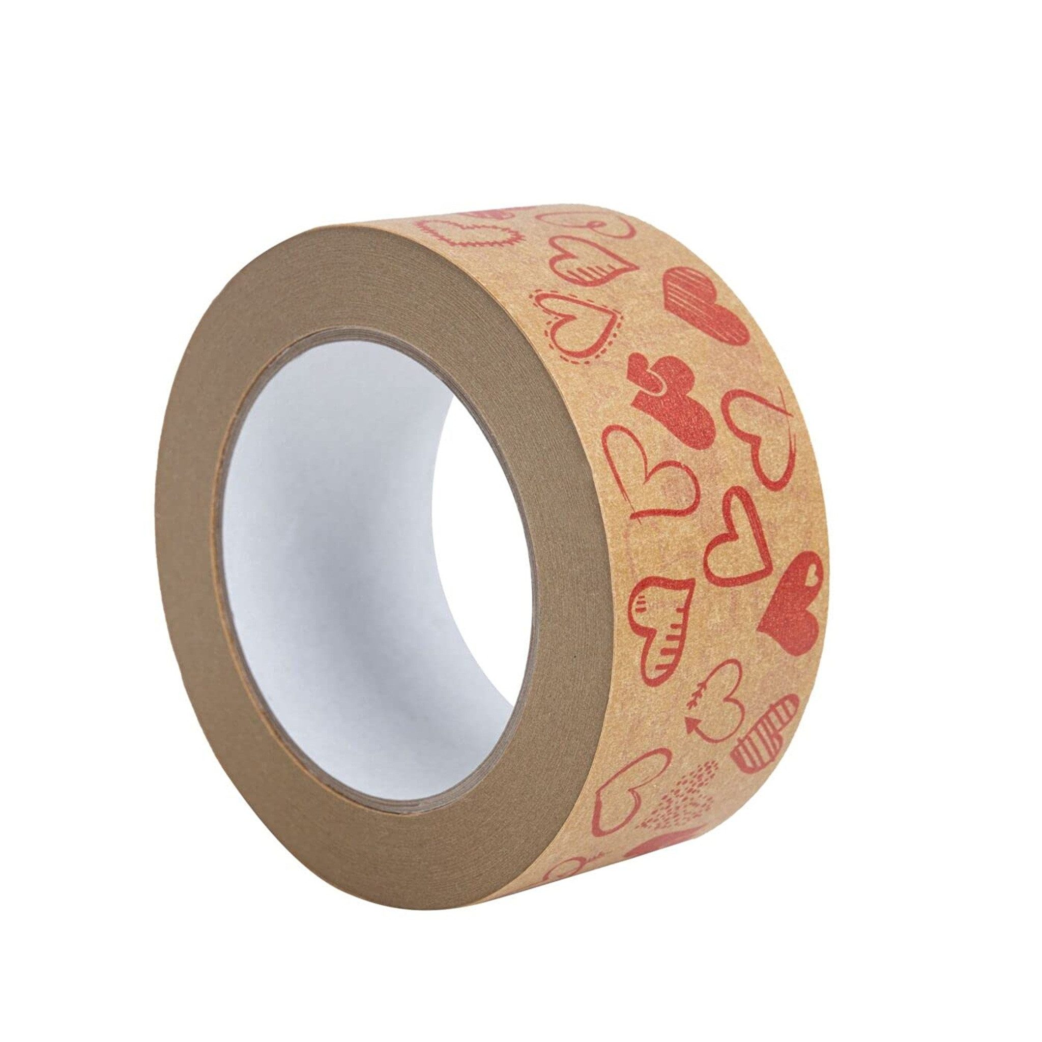 BKTechnik Paket-Klebeband Papierklebeband Geschenk-Packband Herz Valentinstag 50mm/50 m (1-St)
