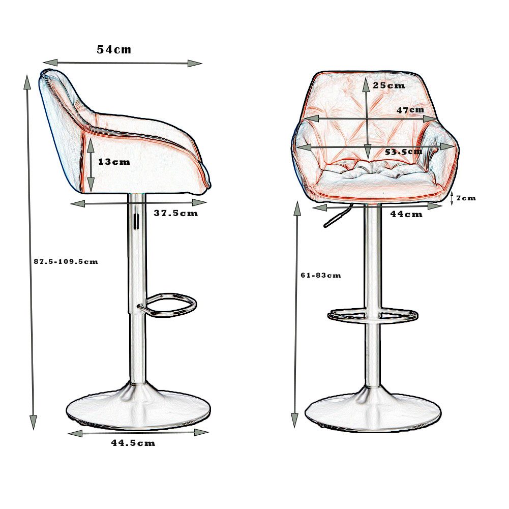 JYMTOM Barhocker höhenverstellbarer, drehbarer Bistrohocker mit Rückenlehne günstig online kaufen