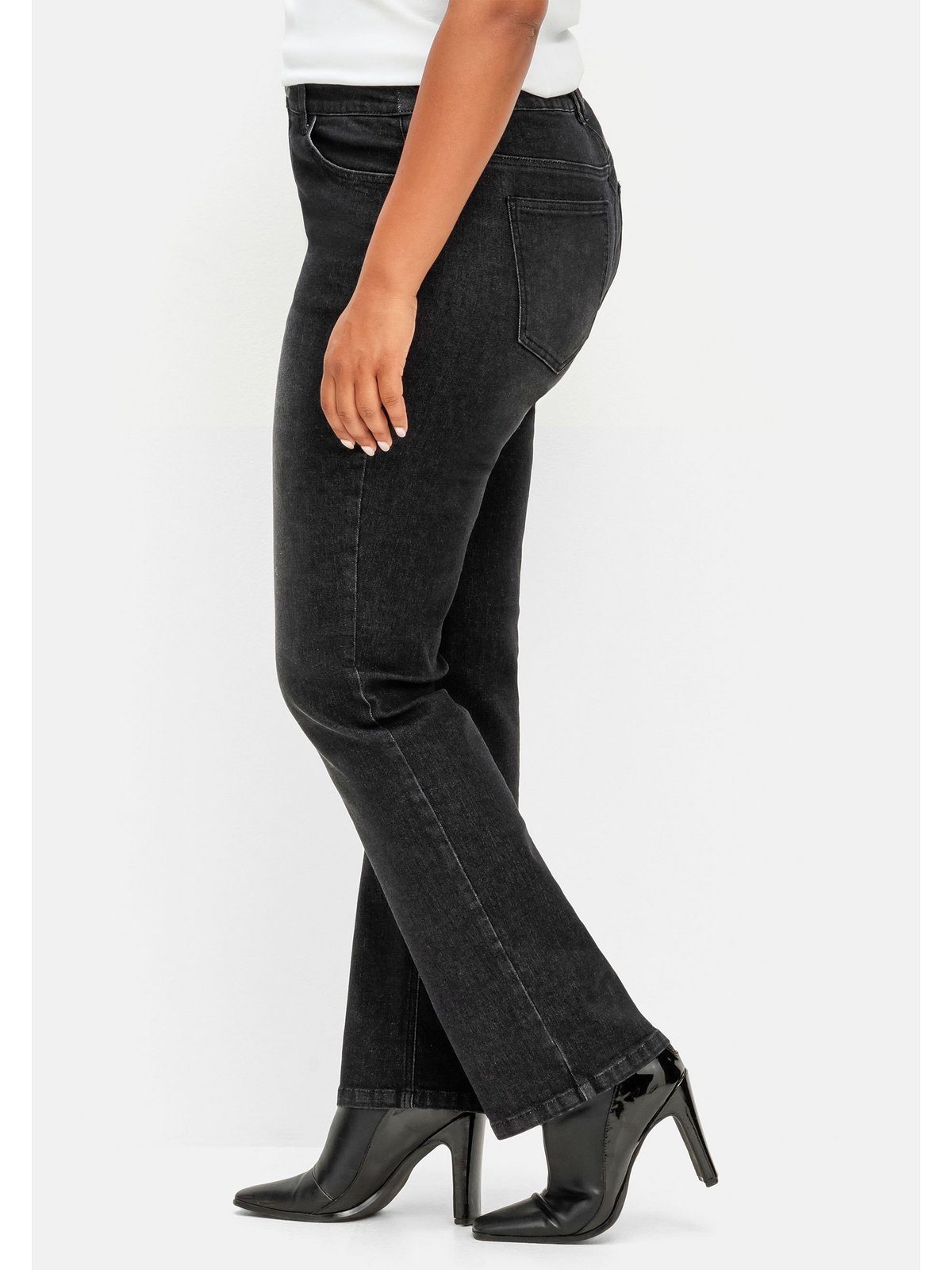 mit Große Sheego Stretch-Jeans Denim TruTemp365® Fasern black funktionellen Größen