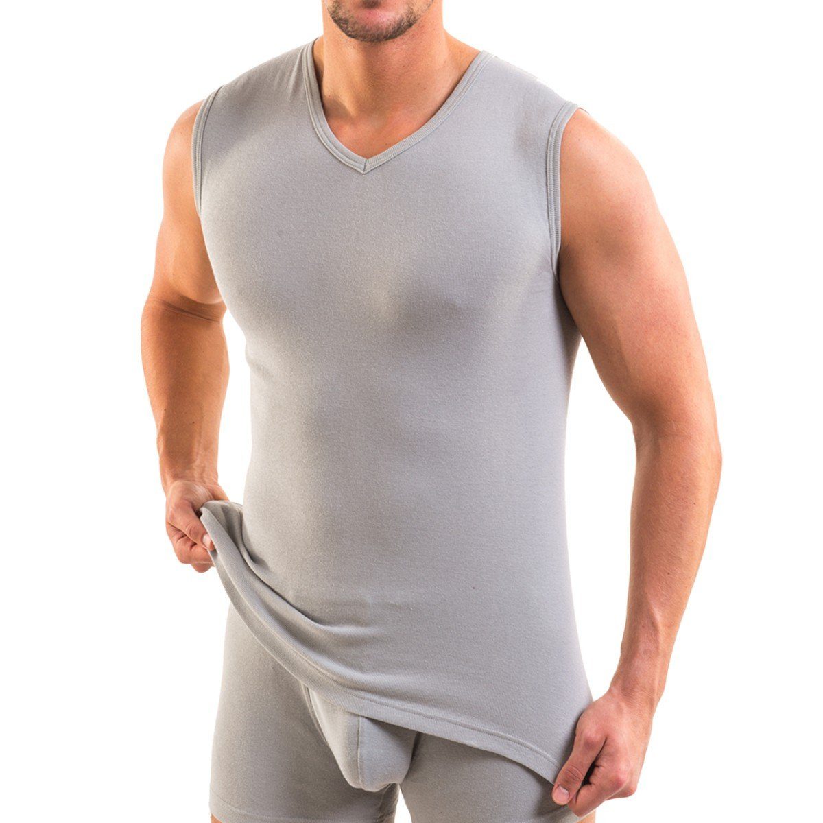 HERMKO Unterhemd 3050 Bio-Baumwolle, Muskelshirt,Vest, V-Ausschnitt, breite günstig online kaufen