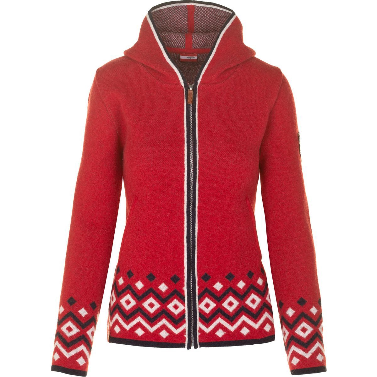Almgwand Kapuzenstrickjacke Steinbergalm Vielseitige Strickjacke mit sportlichem Rautenmuster und hohem