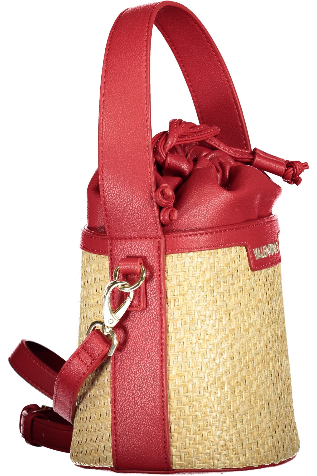 Valentino Umhängetasche, Elegante Rote Eimertasche für Damen mit Schultergurt und Innentaschen