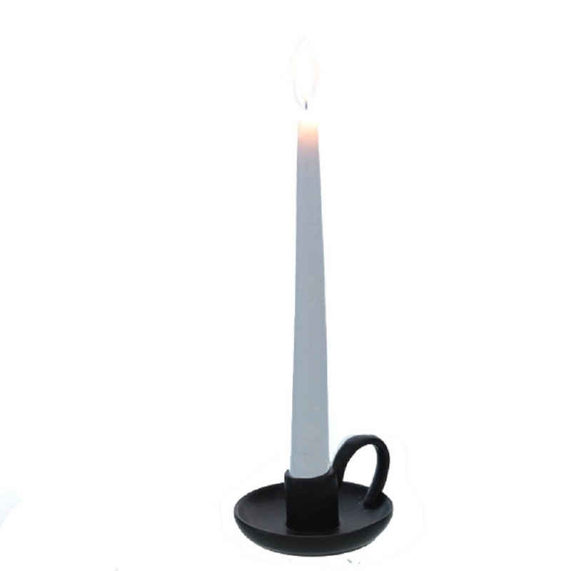 Linoows Kerzenleuchter Nachtleuchter, Kerzenständer, Retro Kerzenhalter (1x), Nostalgie Porzellan Leuchter, schwarzen Biedermeier Kerzenleuchter