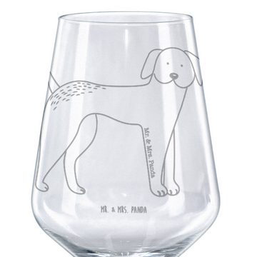 Mr. & Mrs. Panda Rotweinglas Hund Dogge - Transparent - Geschenk, Spülmaschinenfeste Weingläser, R, Premium Glas, Unikat durch Gravur