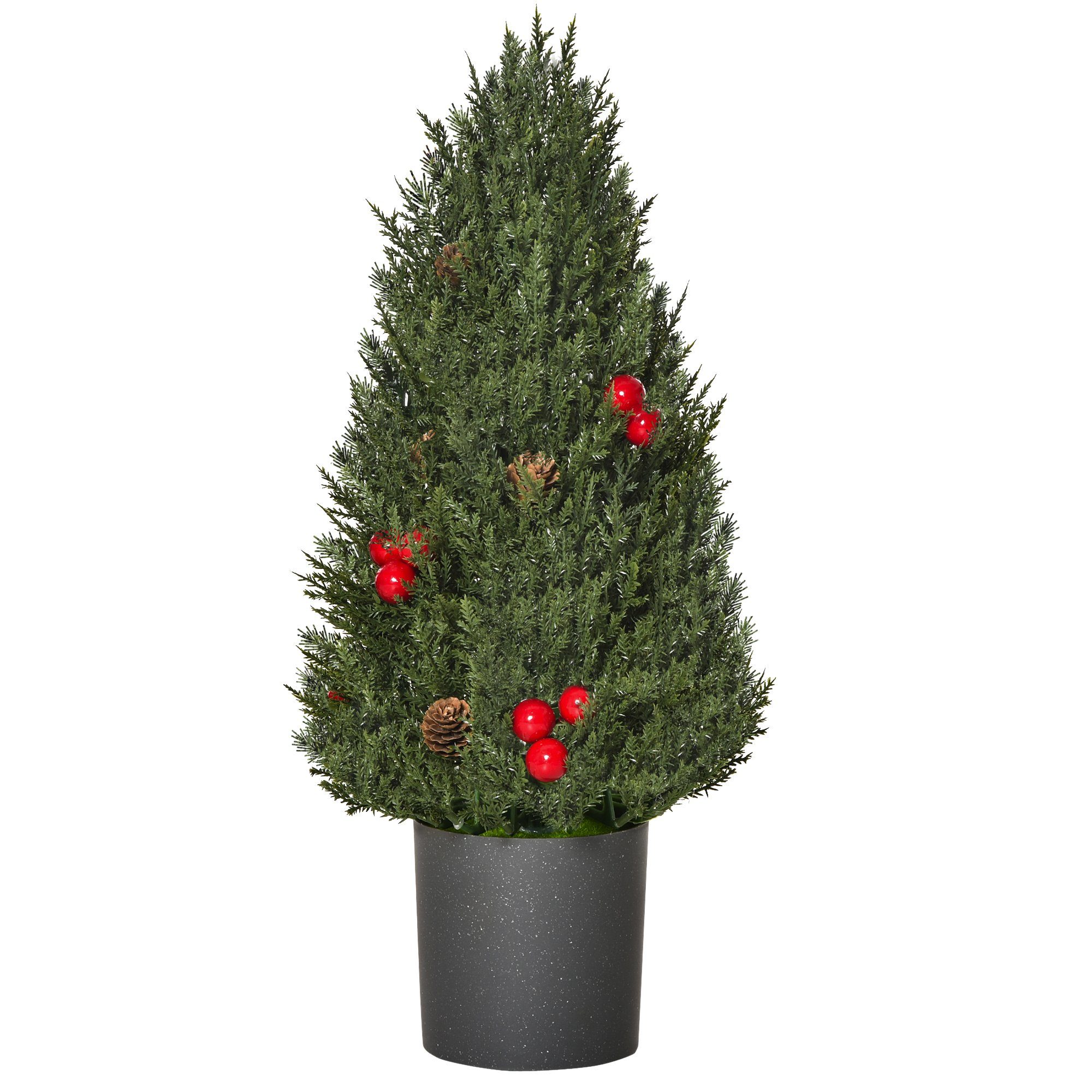 HOMCOM Künstlicher Weihnachtsbaum Mini-Weihnachtsbaum mit roten Beeren und günstig online kaufen
