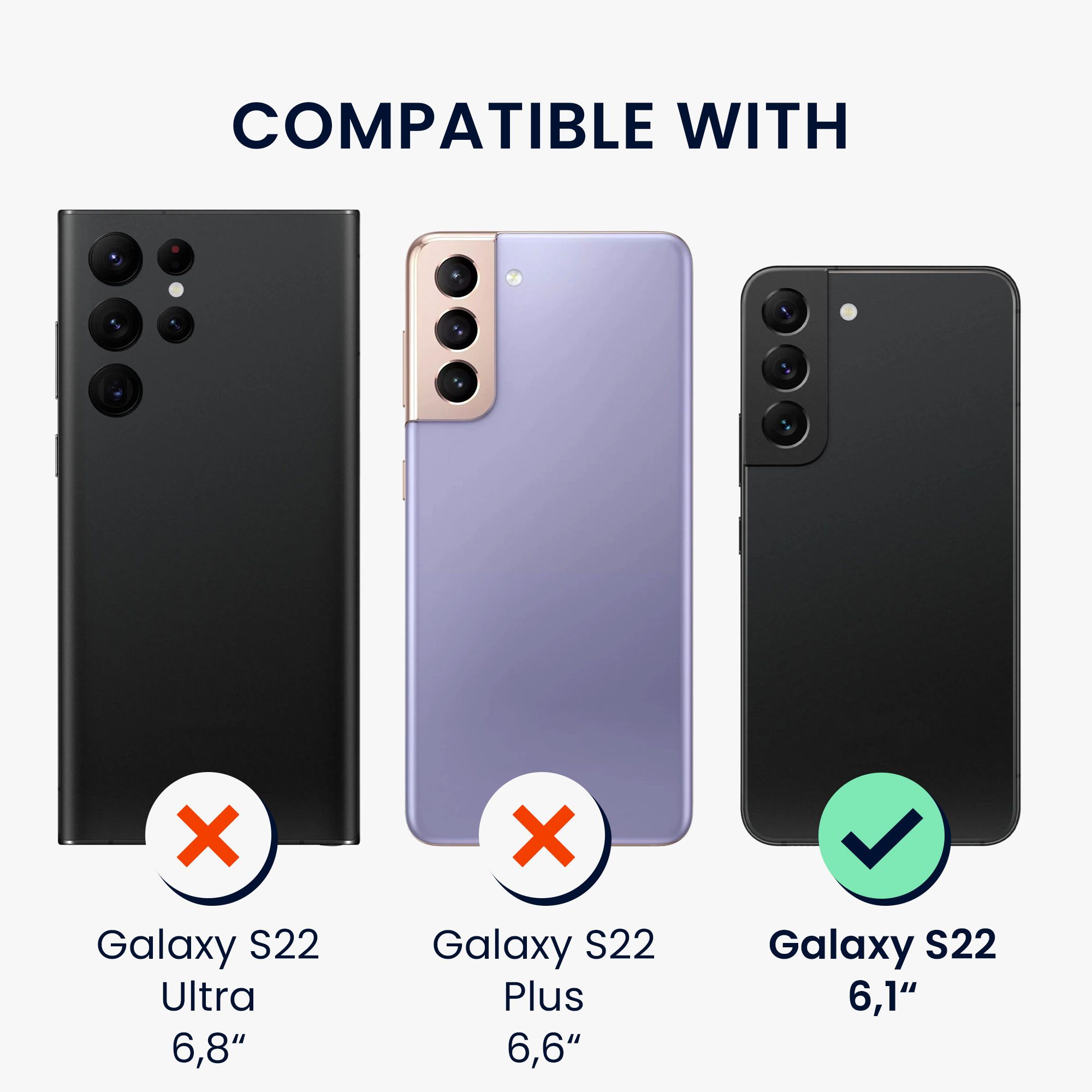 kwmobile Smartphone-Hülle Hülle für Samsung Galaxy S22 Handyhülle Kameraschutz, Hard Case mit TPU Bumber - Schutzhülle kompatibel mit MagSafe