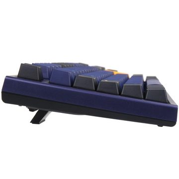 Ducky ONE 2 Horizon Gaming-Tastatur (MX-Speed-Silver, mechanisch, deutsches Layout, QWERTZ, PBT Tastenkappen, Schwarz / Blau)