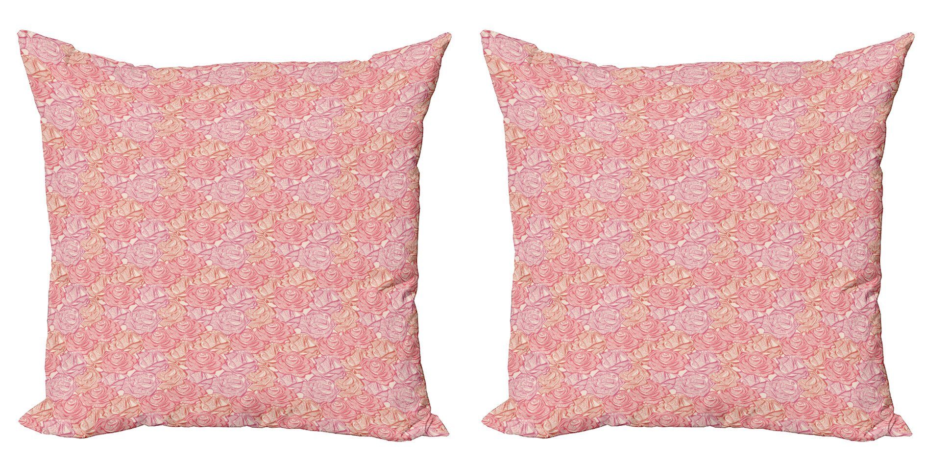 Kissenbezüge Modern Accent Doppelseitiger Digitaldruck, Abakuhaus (2 Stück), Blumen Feminine Rose Vorbauten Muster