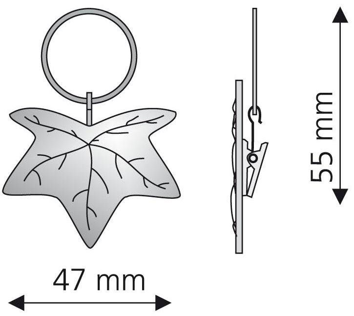 Ø für 4-St., 16 Gardinenring Blatt, mm Dekoklammer), Liedeco, mit Gardinenstangen, Gardinenstangen (Packung,