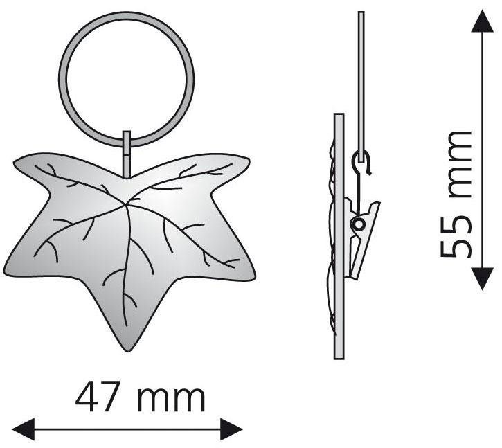 Gardinenring Blatt, Liedeco, Gardinenstangen, (Packung, 4-St., mit  Dekoklammer), für Gardinenstangen Ø 16 mm