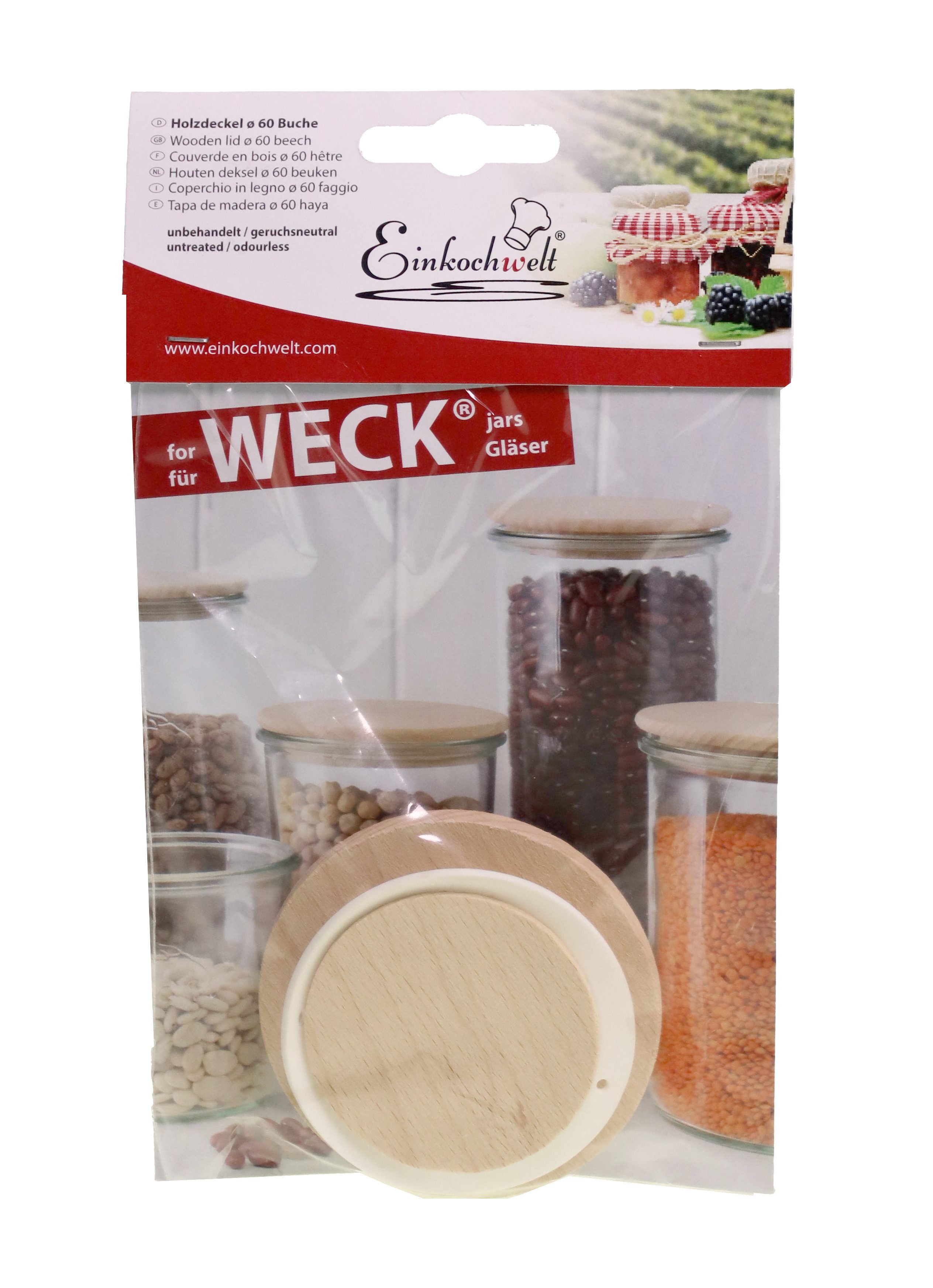 WECK Deckel WECK 121461 Holzdeckel 60mmØ Buche für WECK Gläser