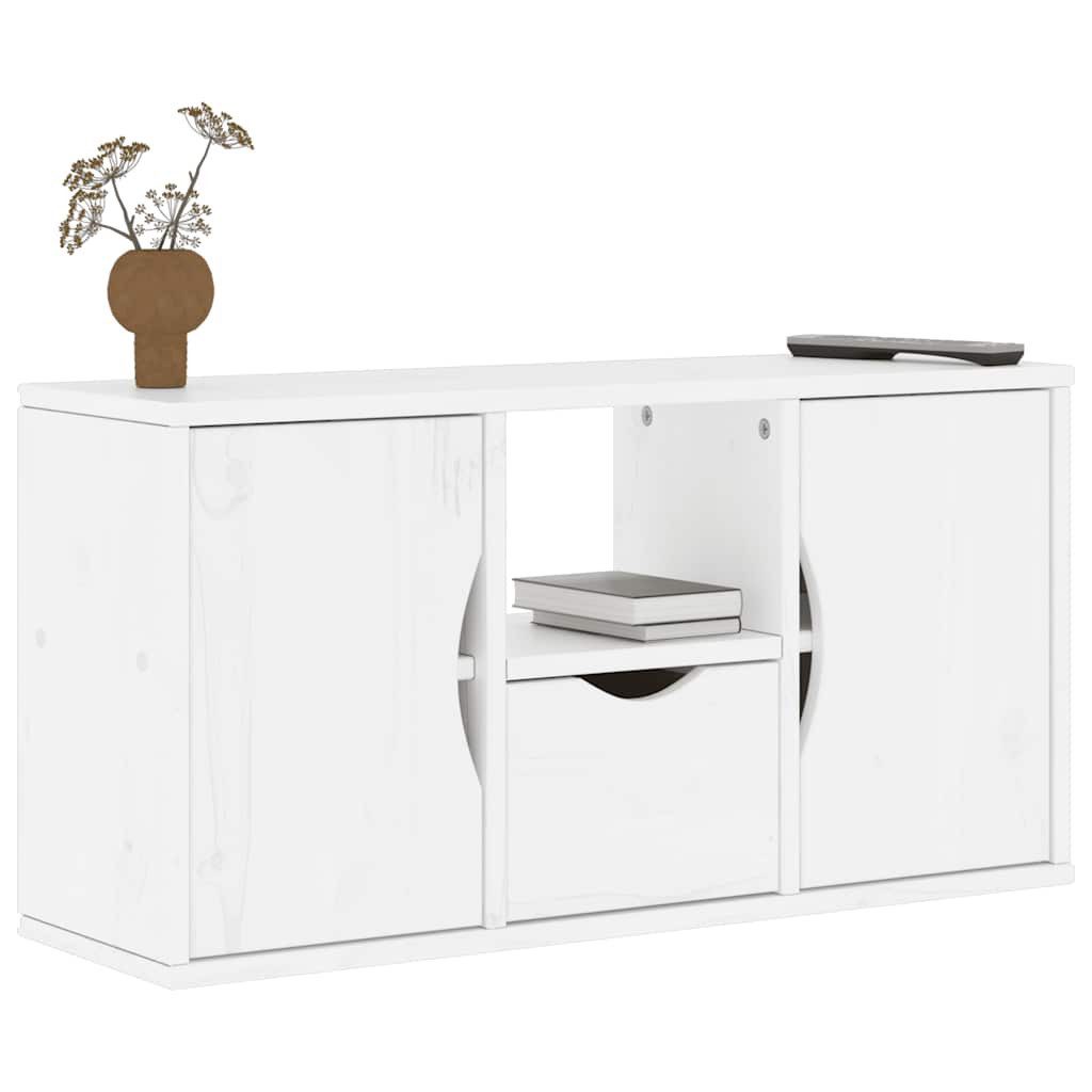 vidaXL TV-Schrank TV-Schrank mit Schublade Weiß 79x24x40 cm Massivholz Kiefer (1-St)