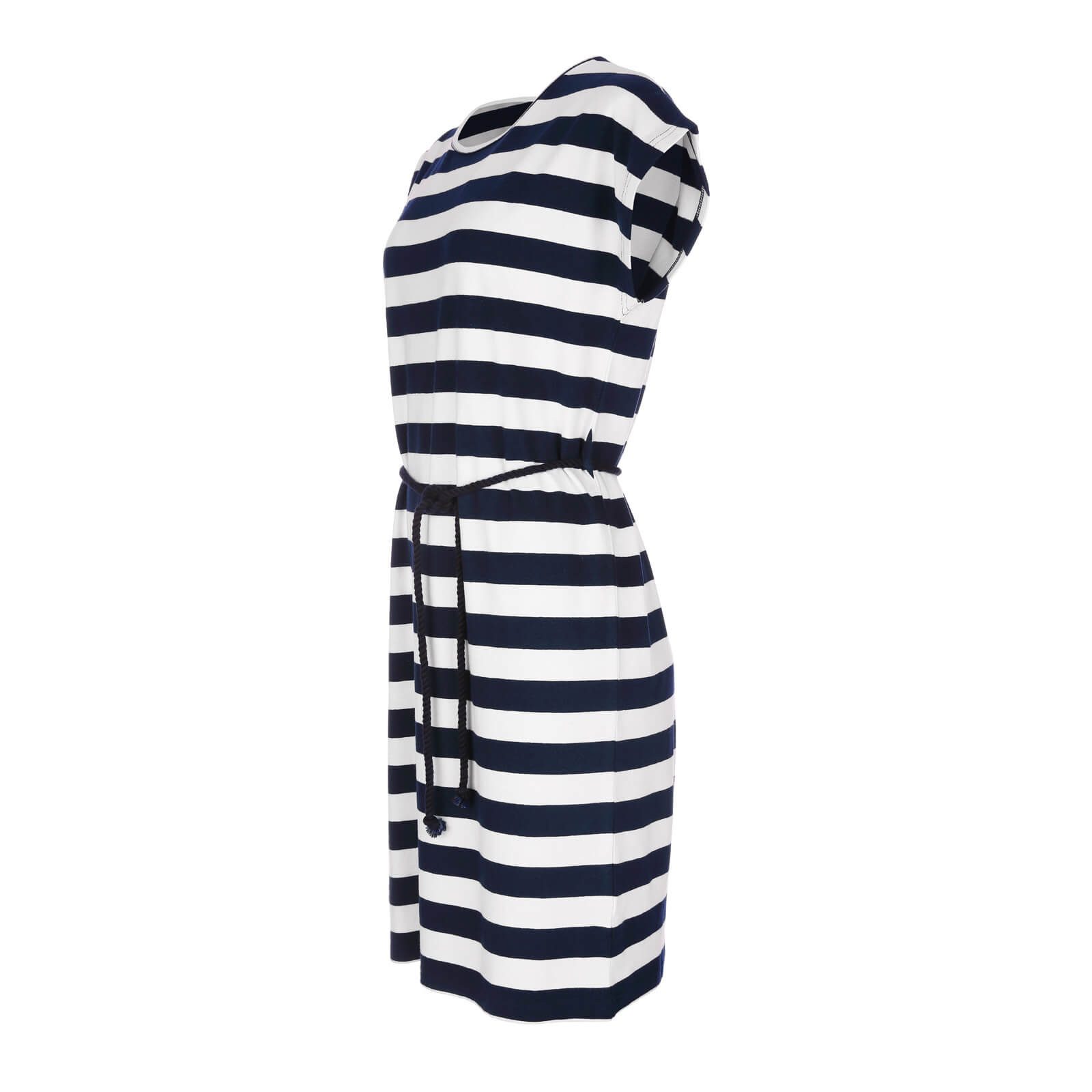 modAS Shirtkleid Damen Kurzarm-Kleid mit Blockstreifen günstig online kaufen