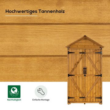 MCombo Gerätehaus MCombo Gartenschrank Werkzeugschrank 1000, Outdoor-Schrank Gartenbox, Satteldach, Holz,48 X 90 X 178 cm