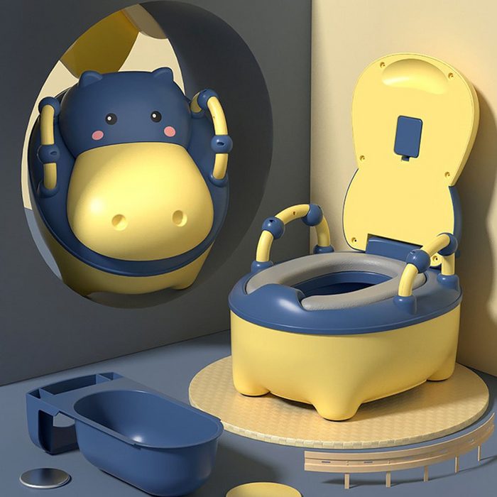 BBSCE Kinder-WC-Sitz Kindertoilette mit Griffen und Deckel Baby Toilette für 1-7 Jahre