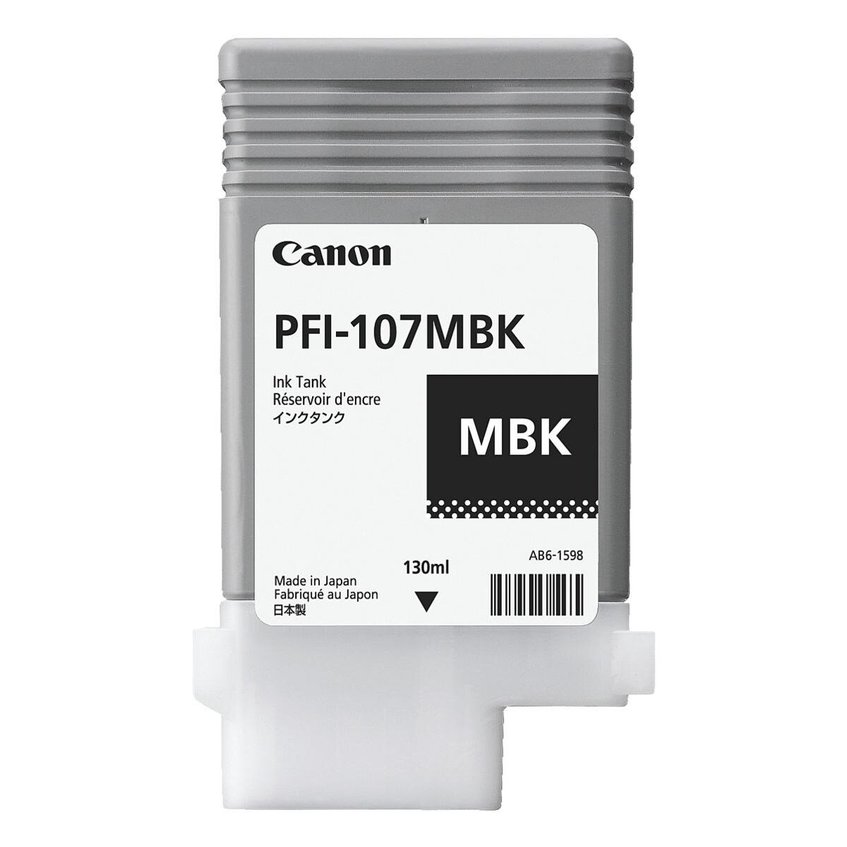 Canon PFI-107MBK Tintenpatrone (130 ml, schwarz Original Druckerpatrone, matt) (matt) schwarz