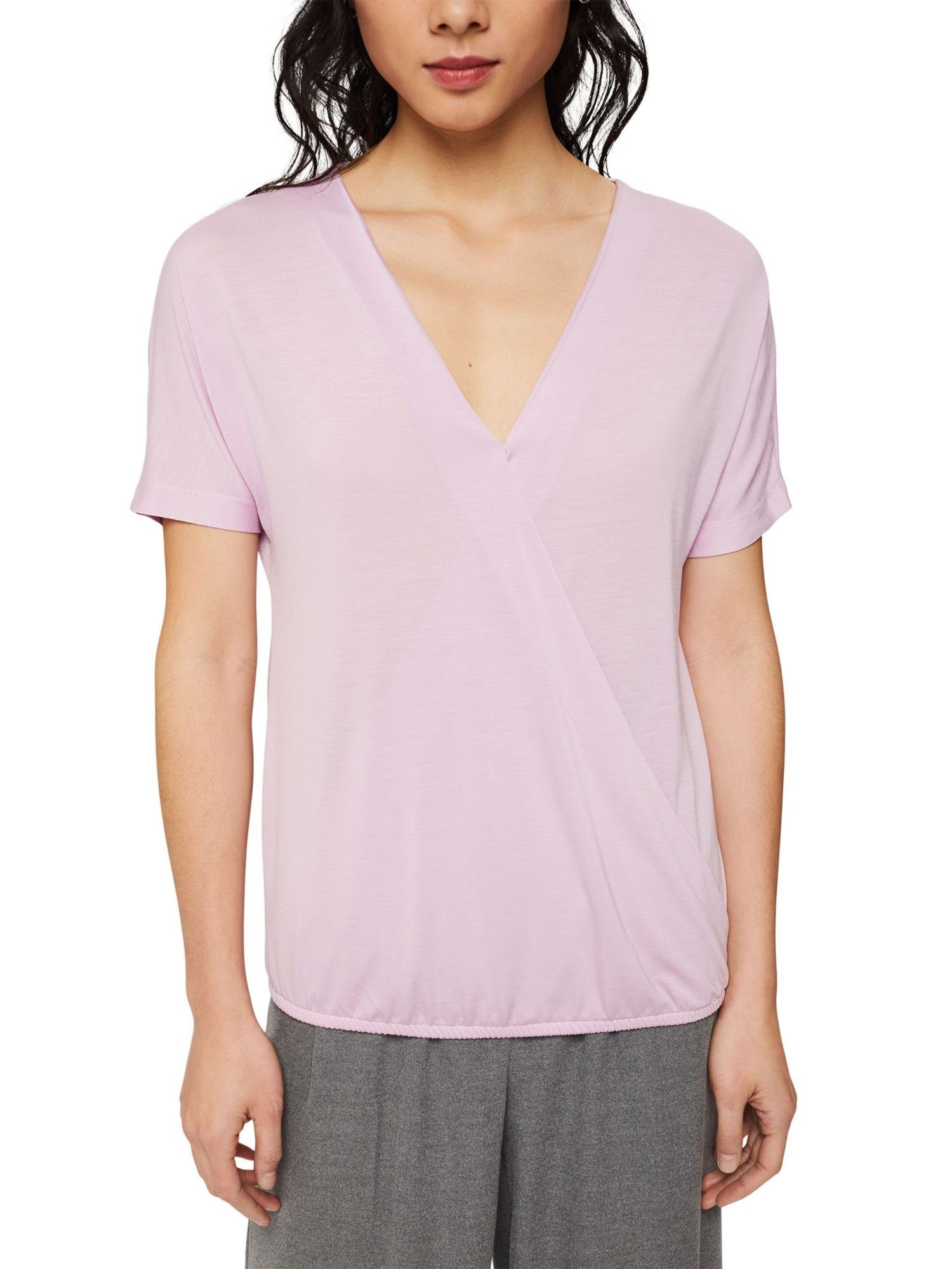 T-Shirt Esprit (1-tlg) Wickel-T-Shirt LILAC Collection
