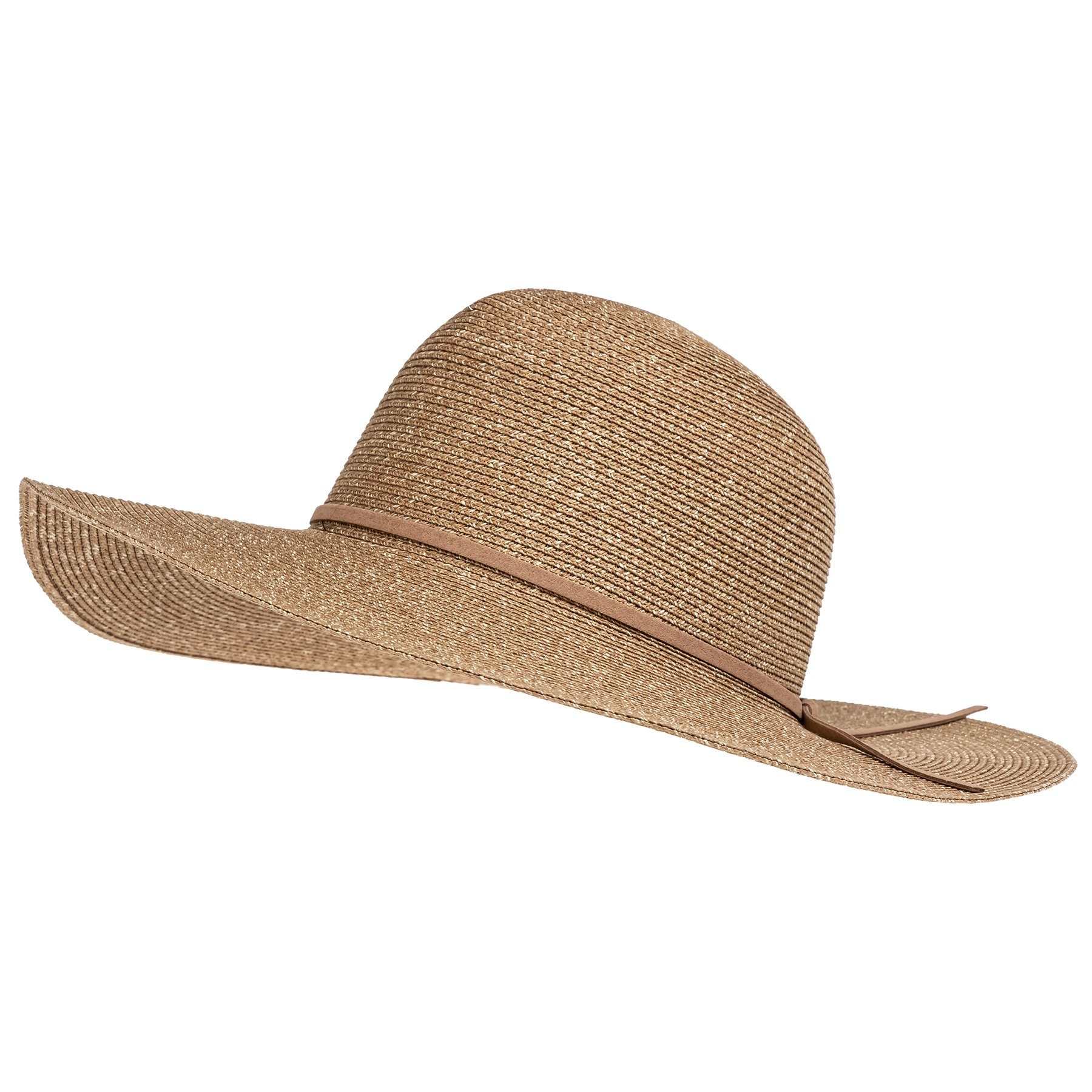 Caspar Strohhut HT023 eleganter großer Damen Sommerhut Sonnenhut mit breiter Krempe und schmalem Schleifenband