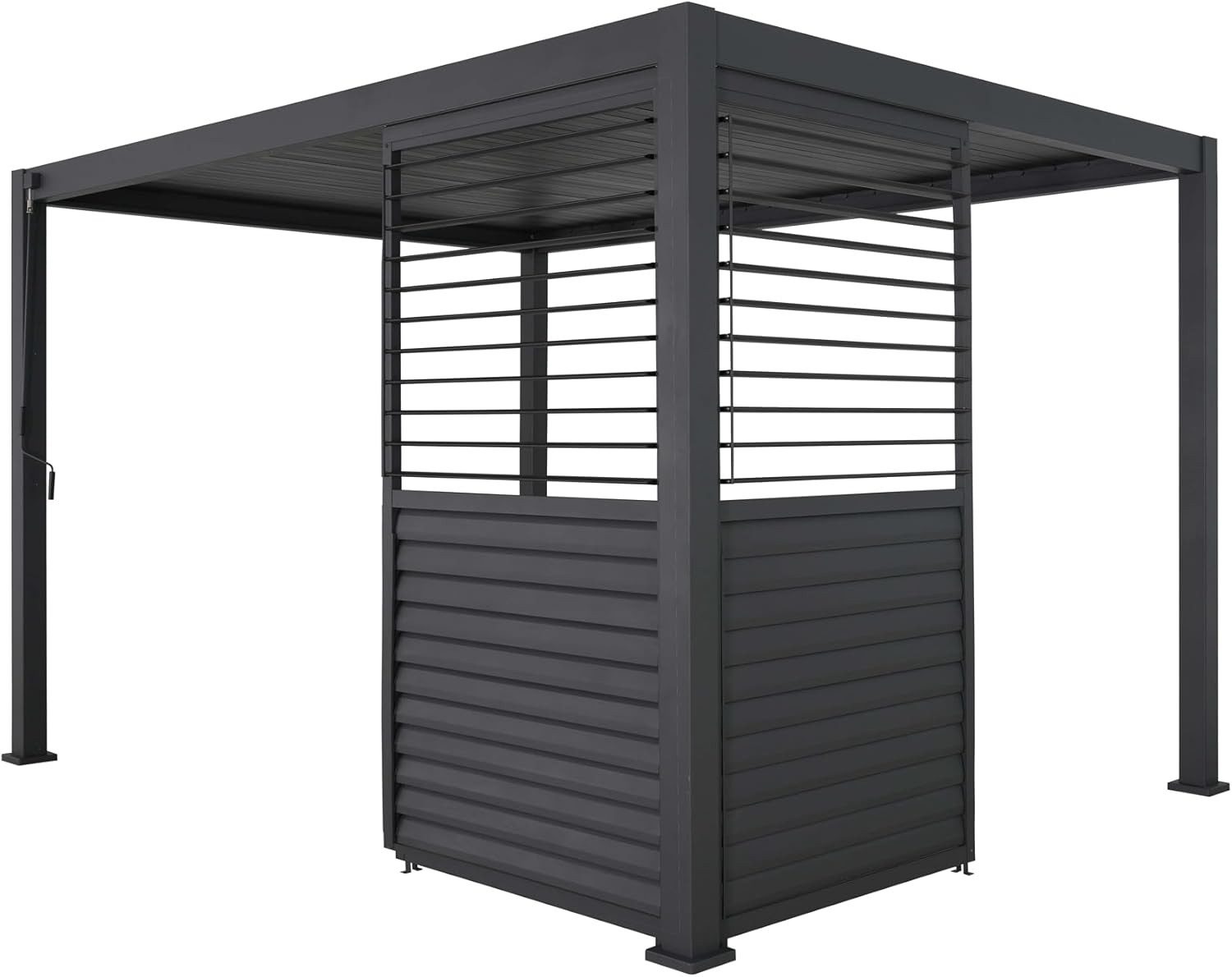 Mirador Pavillon 111 Schwenkbare Lamellenwand 1,13 m Aluminium Anthrazit für Deluxe Per, 111 Schwenkbare Lamellenwand 1,13 m Aluminium Anthrazit für Deluxe Per